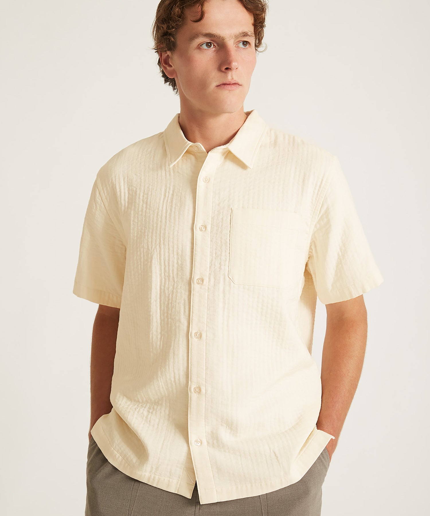 Bruce Double Layer Crinkle Short Sleeve Shirt