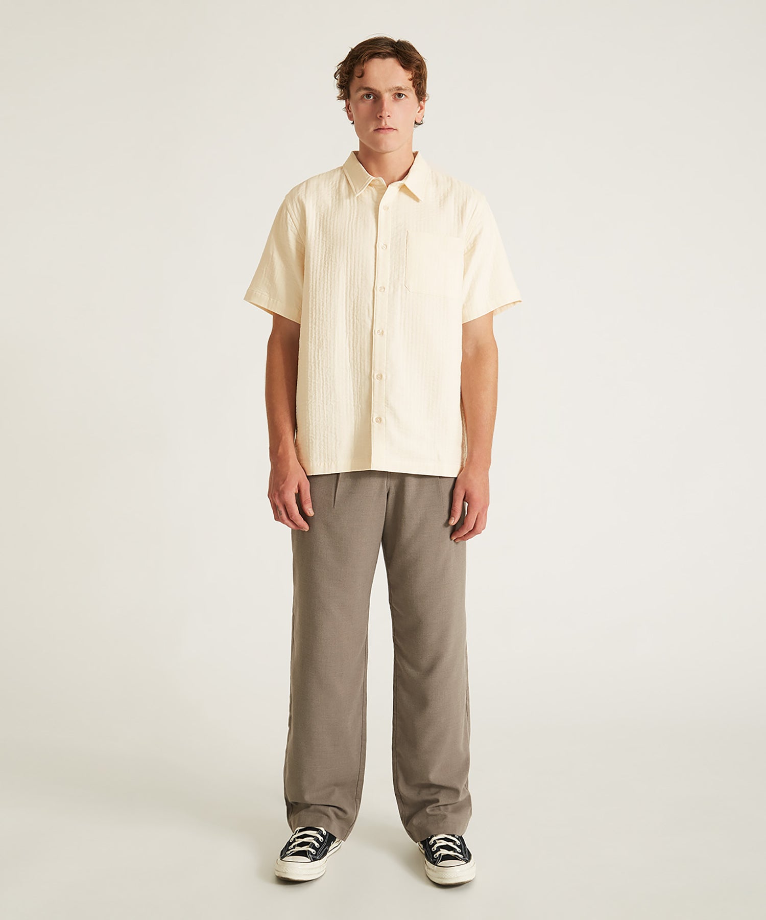 Bruce Double Layer Crinkle Short Sleeve Shirt