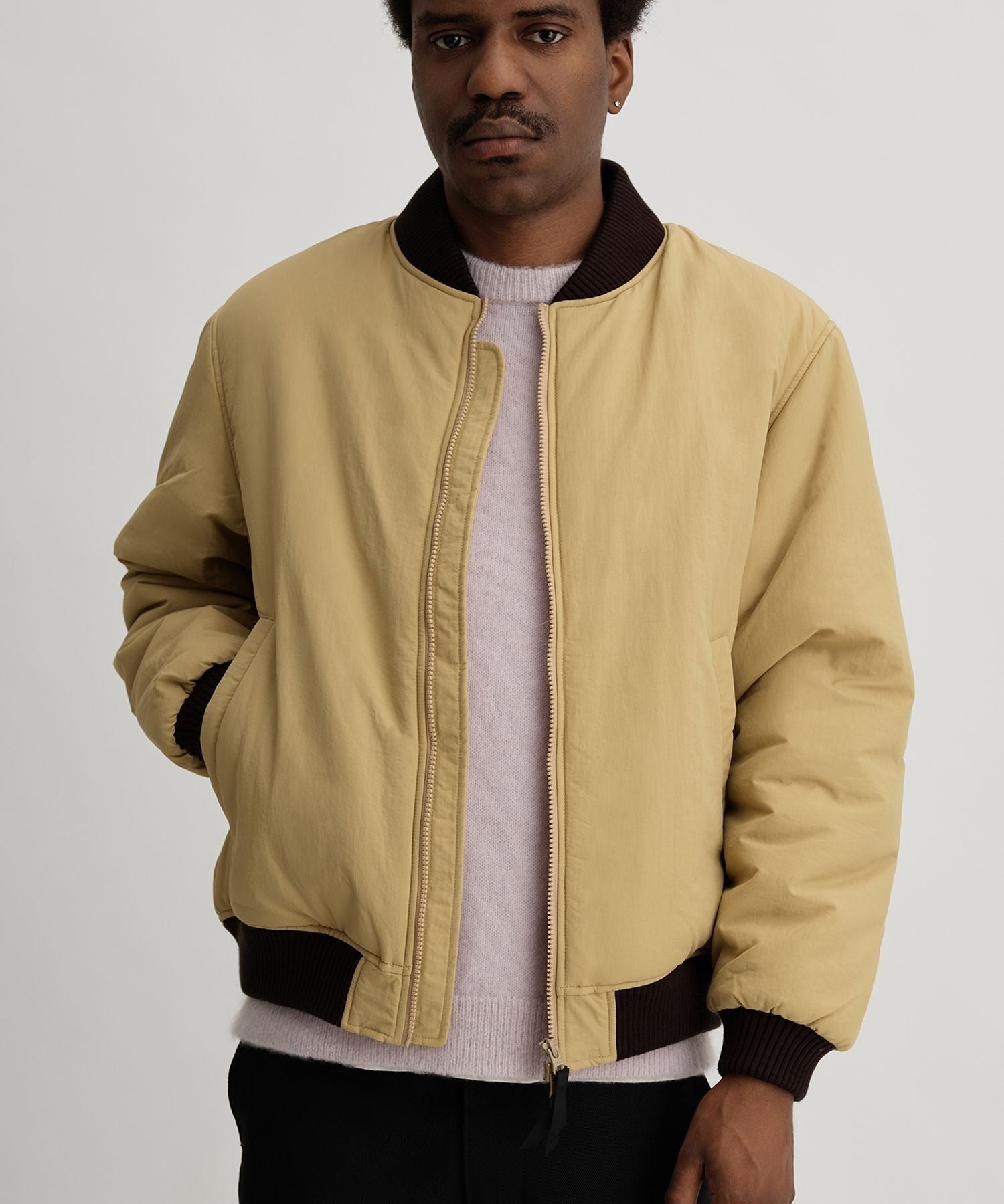  ベージュ ジップアップジャケット PADDED ZIP BLOUSON | Saturdays NYC Japan