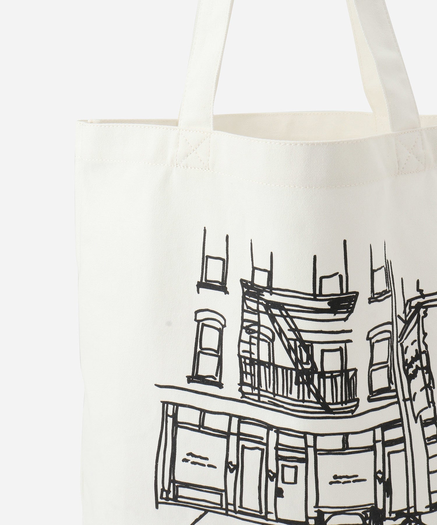 Cafe Sketch Canvas Tote