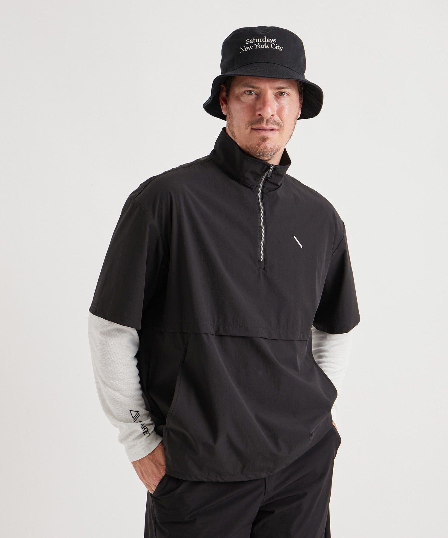 CORDURA NYLON STRECH WOVEN HALF ZIP | Saturdays NYC Japan