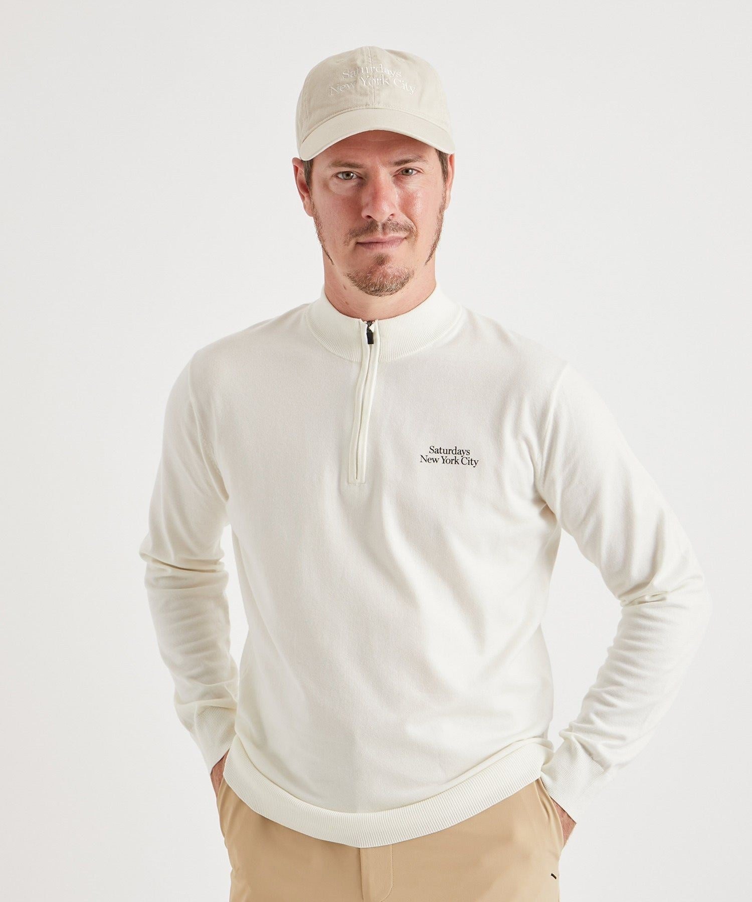 Knitted Half Zip LS Mock | Saturdays NYC Japan