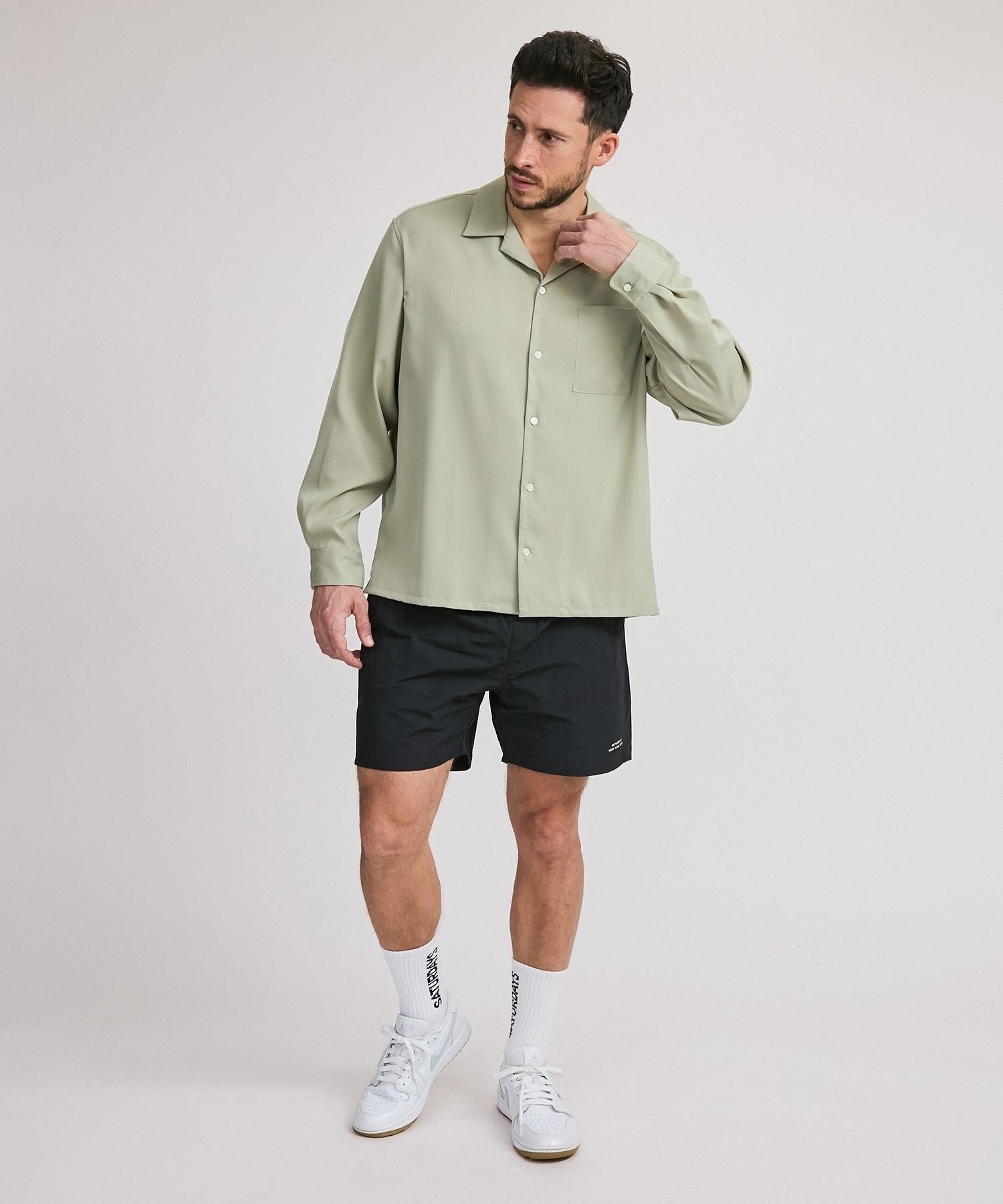 Marco Peach Skin Open Collar LS Shirt