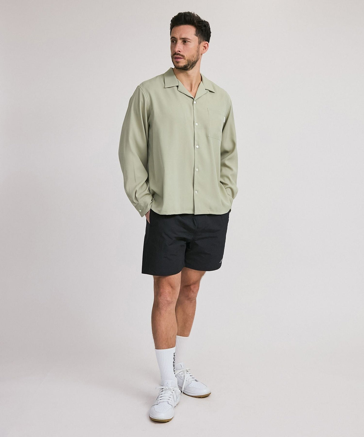 Marco Peach Skin Open Collar LS Shirt
