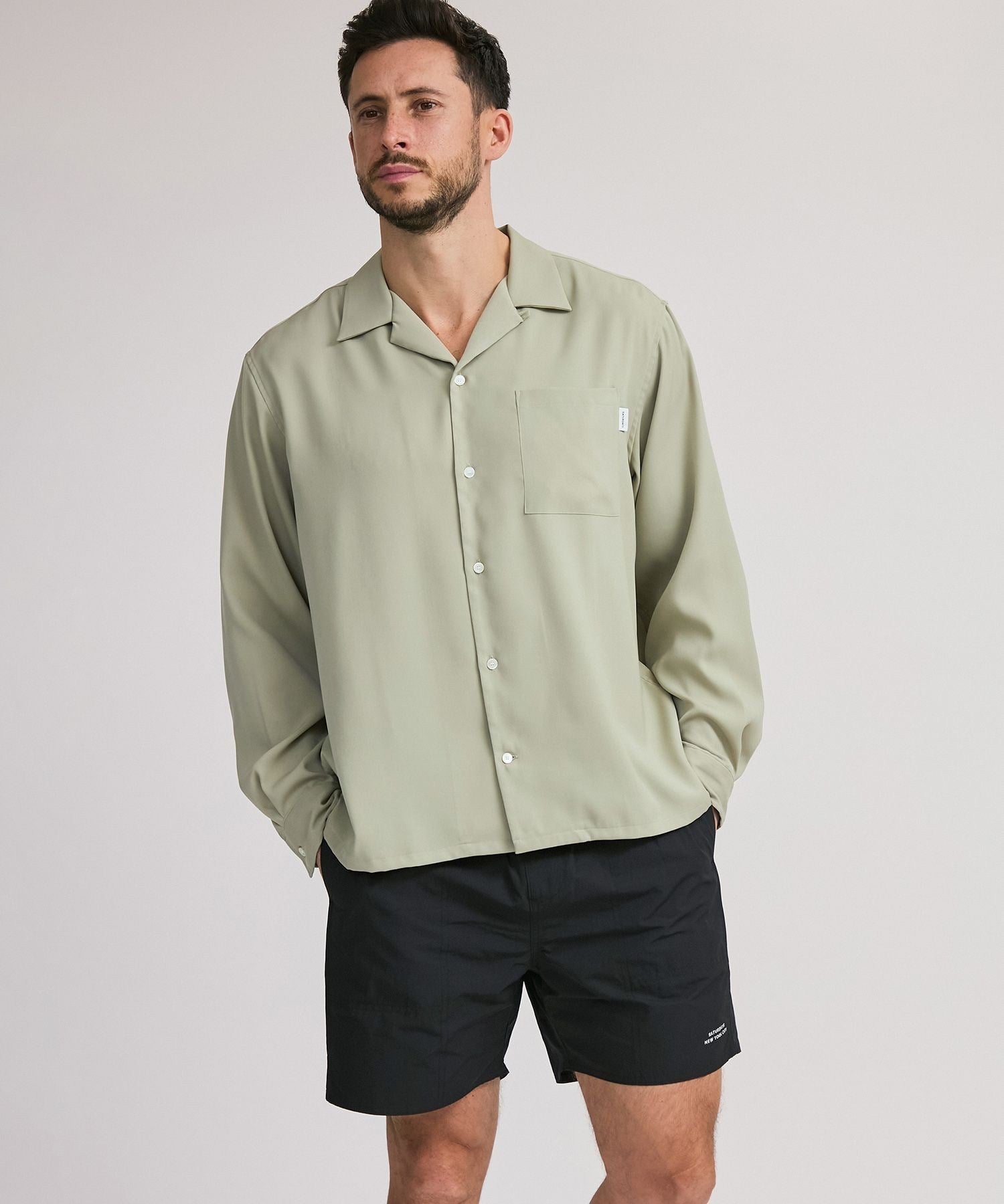 Marco Peach Skin Open Collar LS Shirt