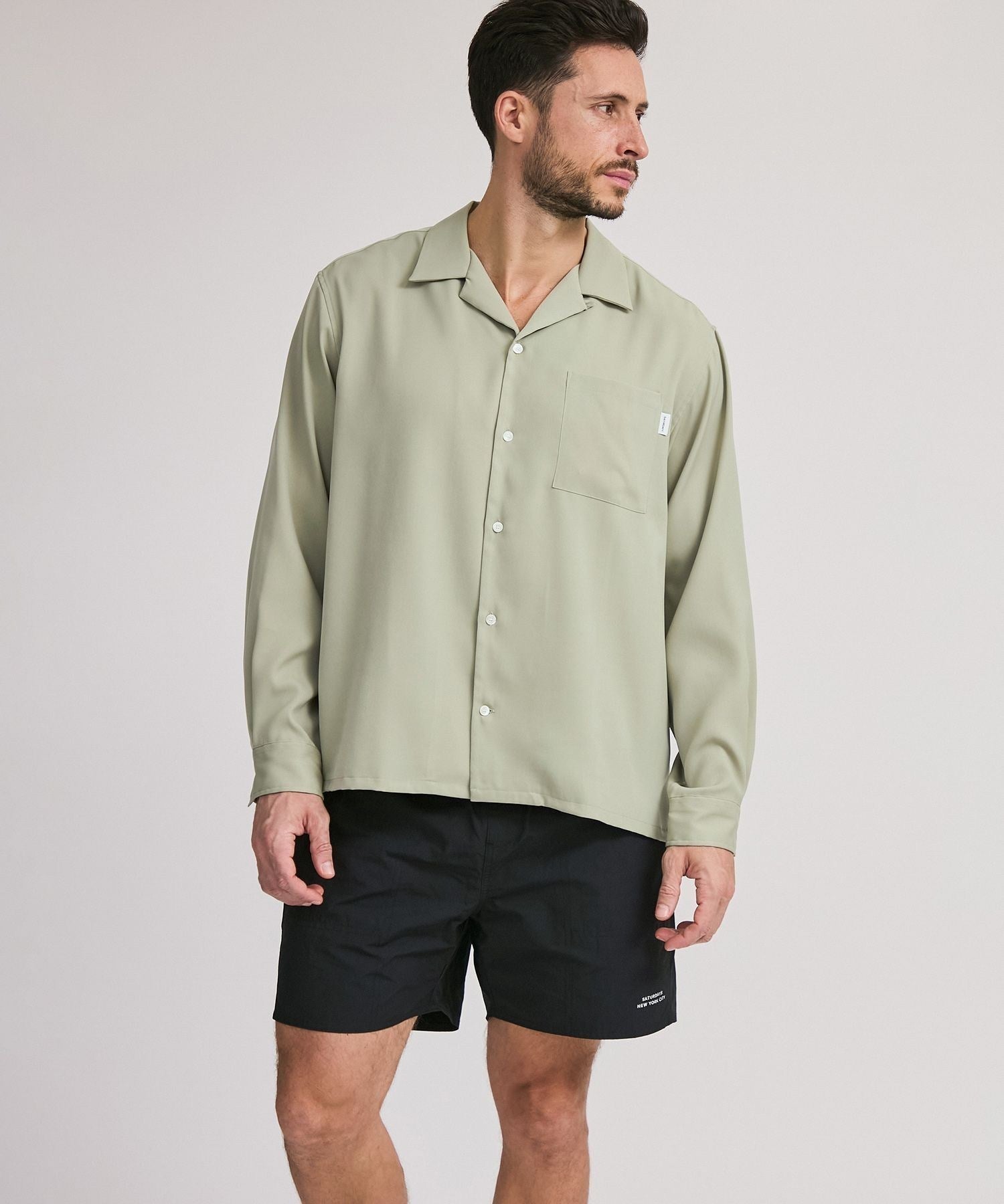 Marco Peach Skin Open Collar LS Shirt