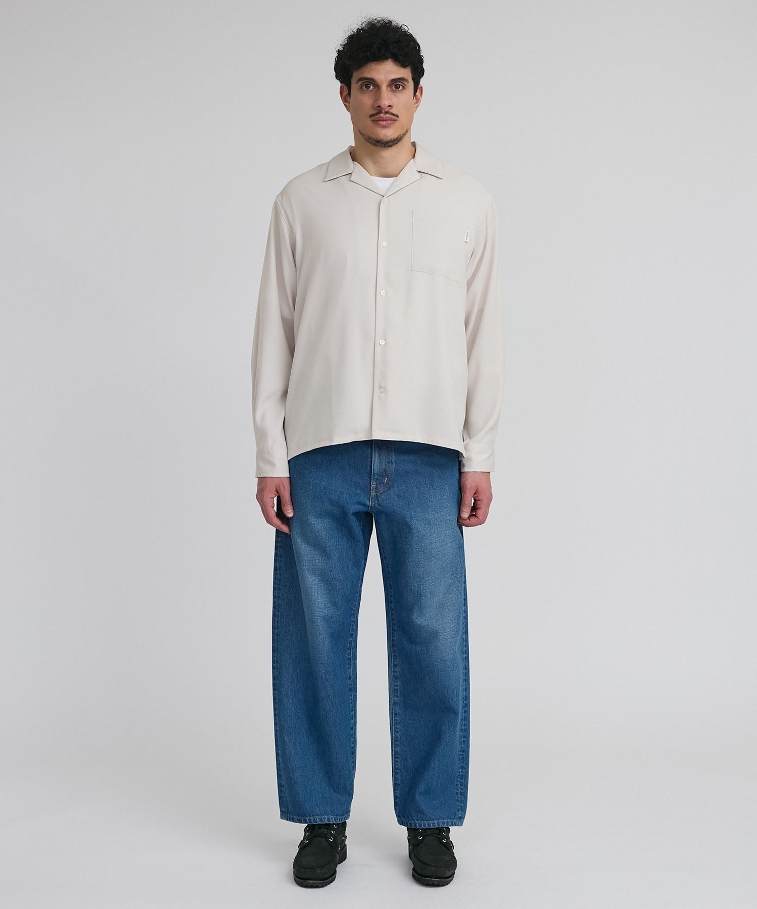 Marco Peach Skin Open Collar LS Shirt