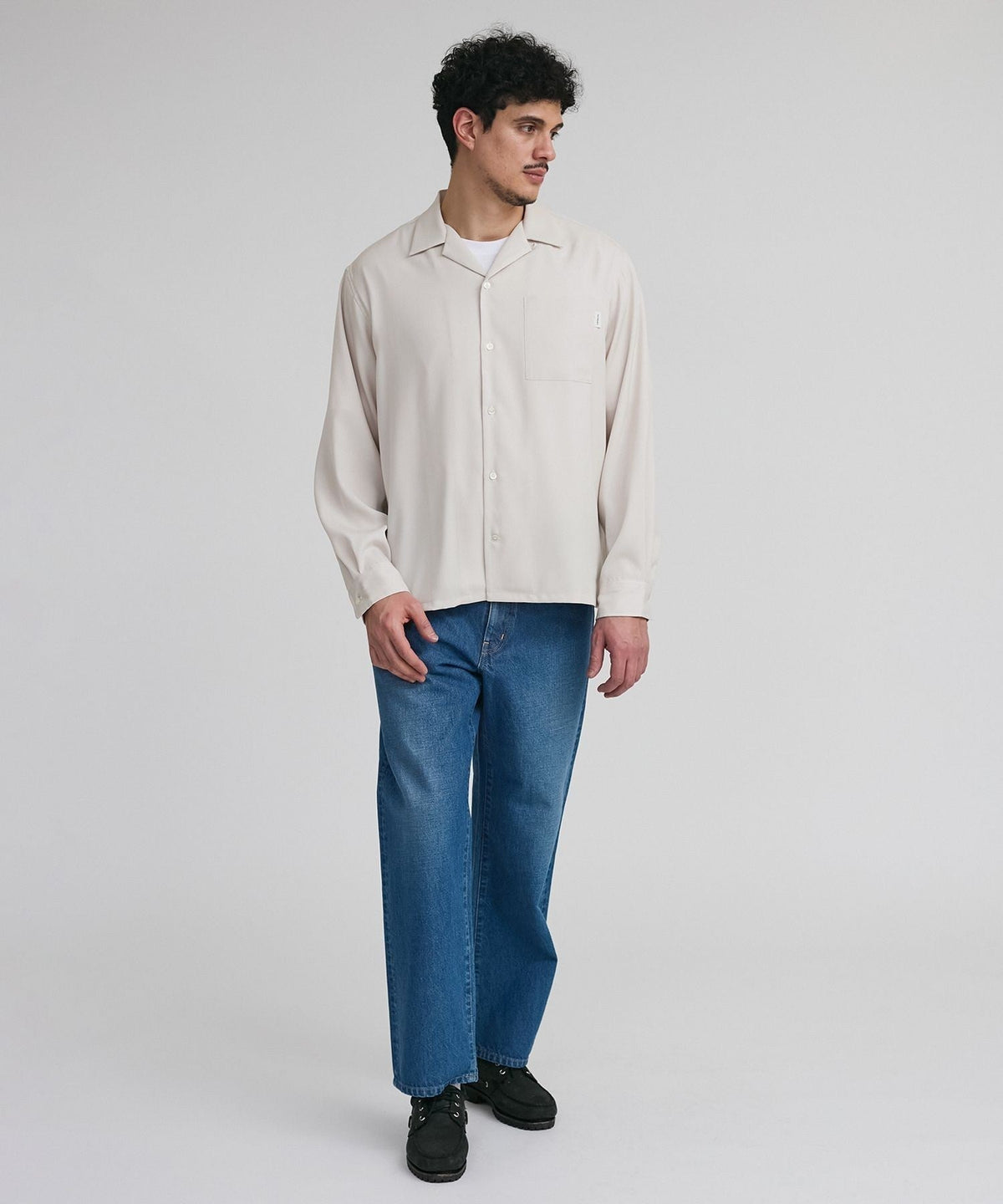Marco Peach Skin Open Collar LS Shirt