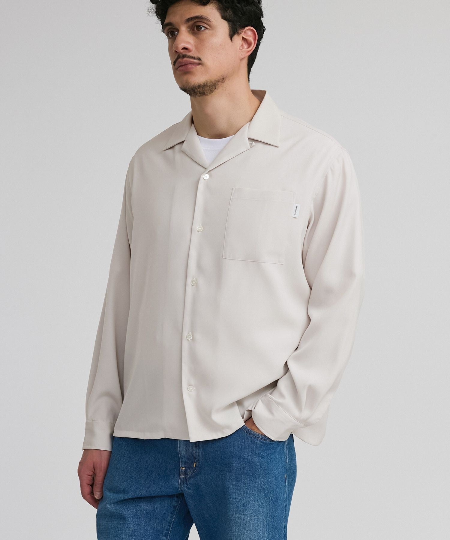 Marco Peach Skin Open Collar LS Shirt