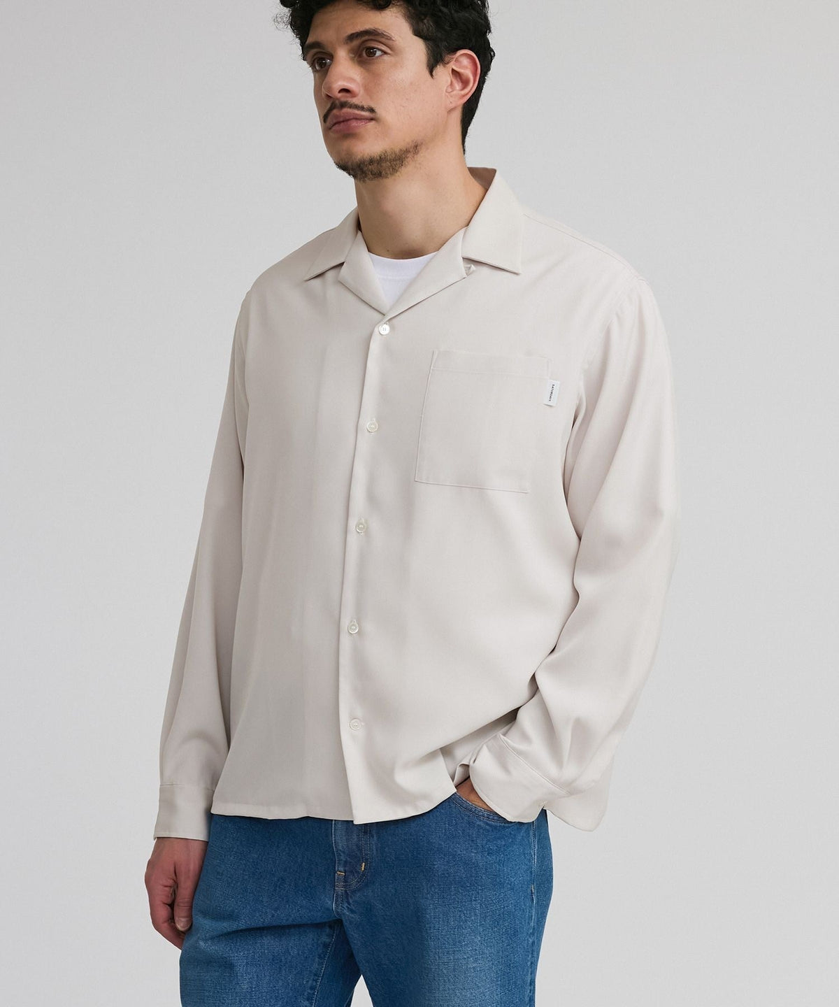 Marco Peach Skin Open Collar LS Shirt