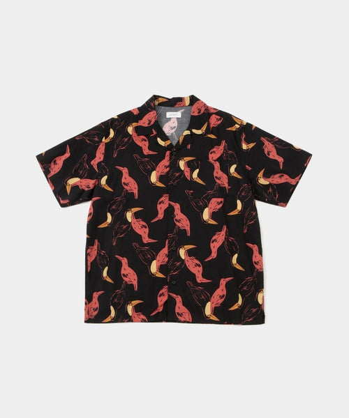 【日本製】 Canty Open Japan NYC Saturdays | Shirt SS Printed Bird Collar トップス