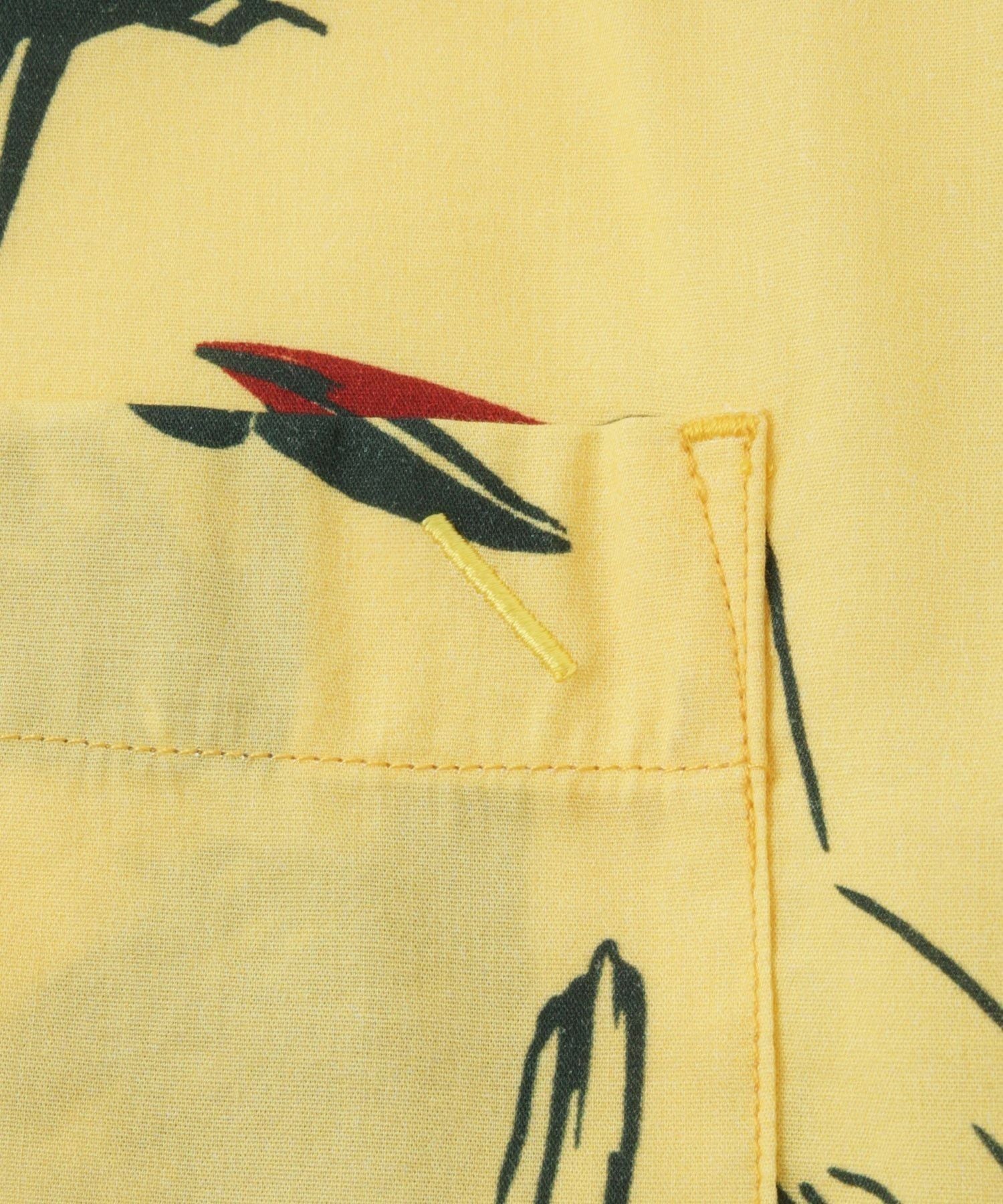 Canty Open Collar Bird Printed SS Shirt
