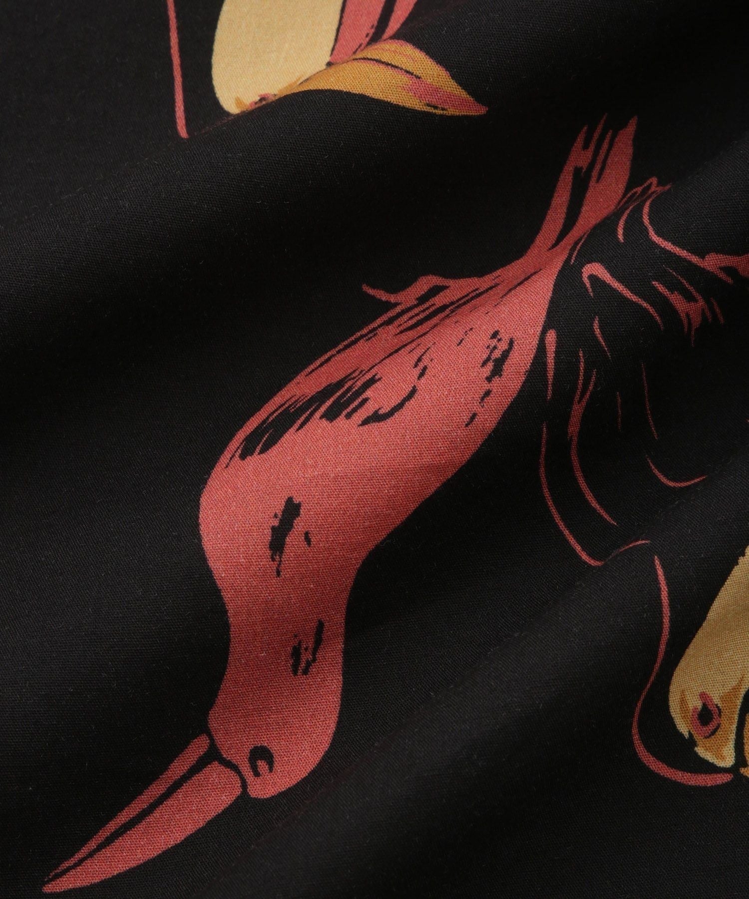 Canty Open Collar Bird Printed SS Shirt