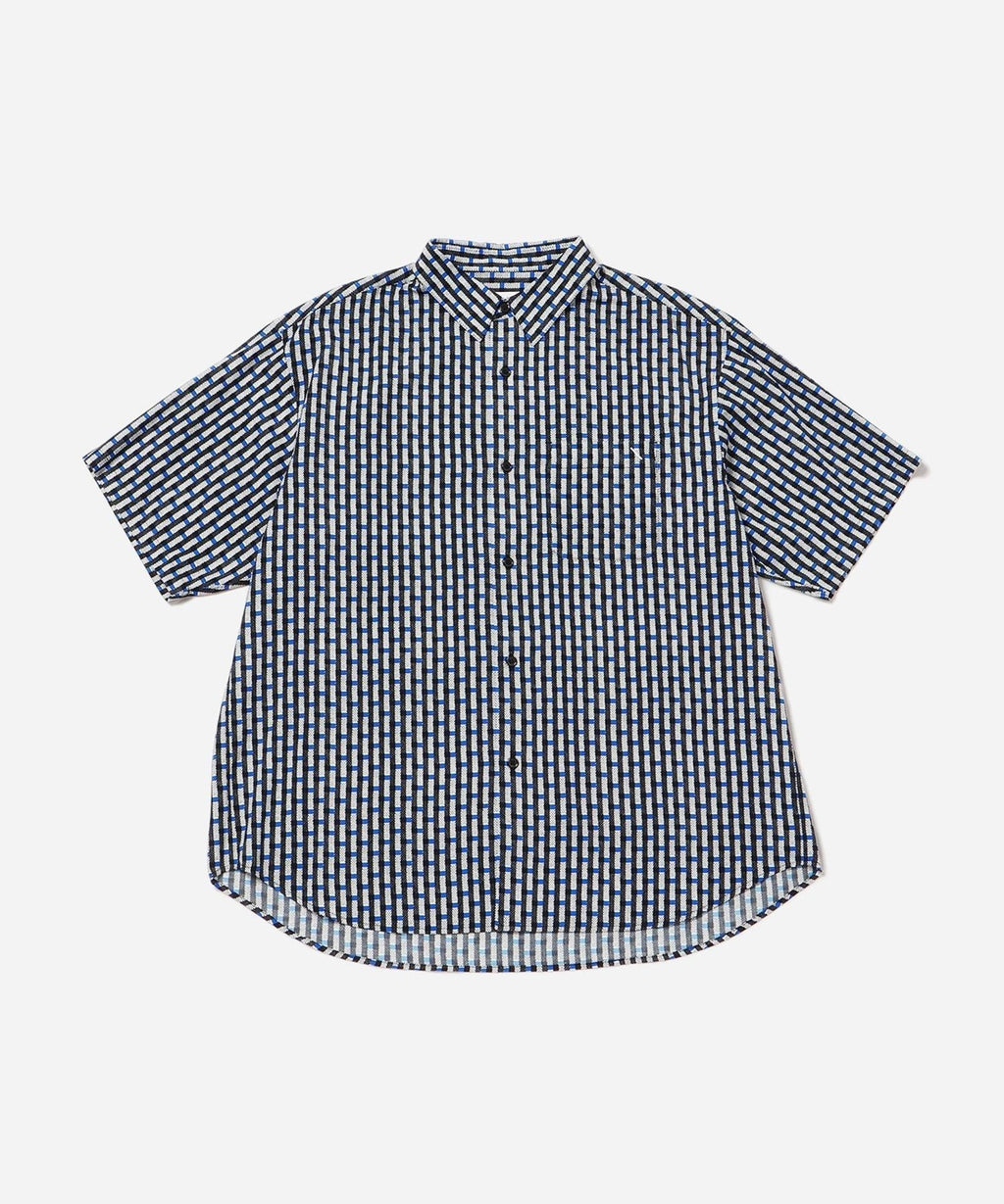 GREYSON ネイビー 波模様 シャツ Sサイズ Bruce Broken Stripe SS Shirt | Saturdays NYC Japan