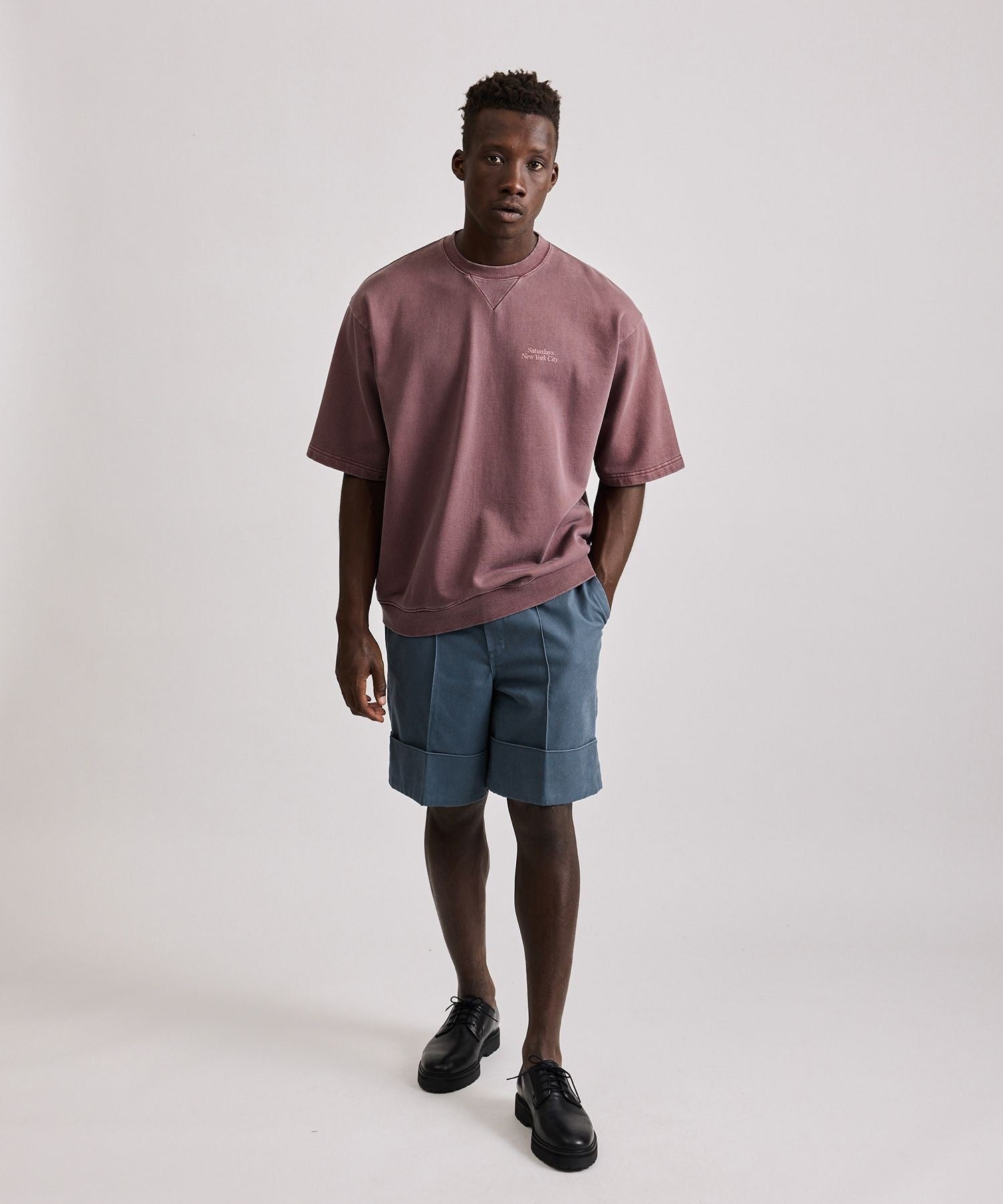 【ブラック（01）】Elliott Pigment Dye SS Sweat Elliott Pigment Dye SS Sweat | Saturdays NYC Japan
