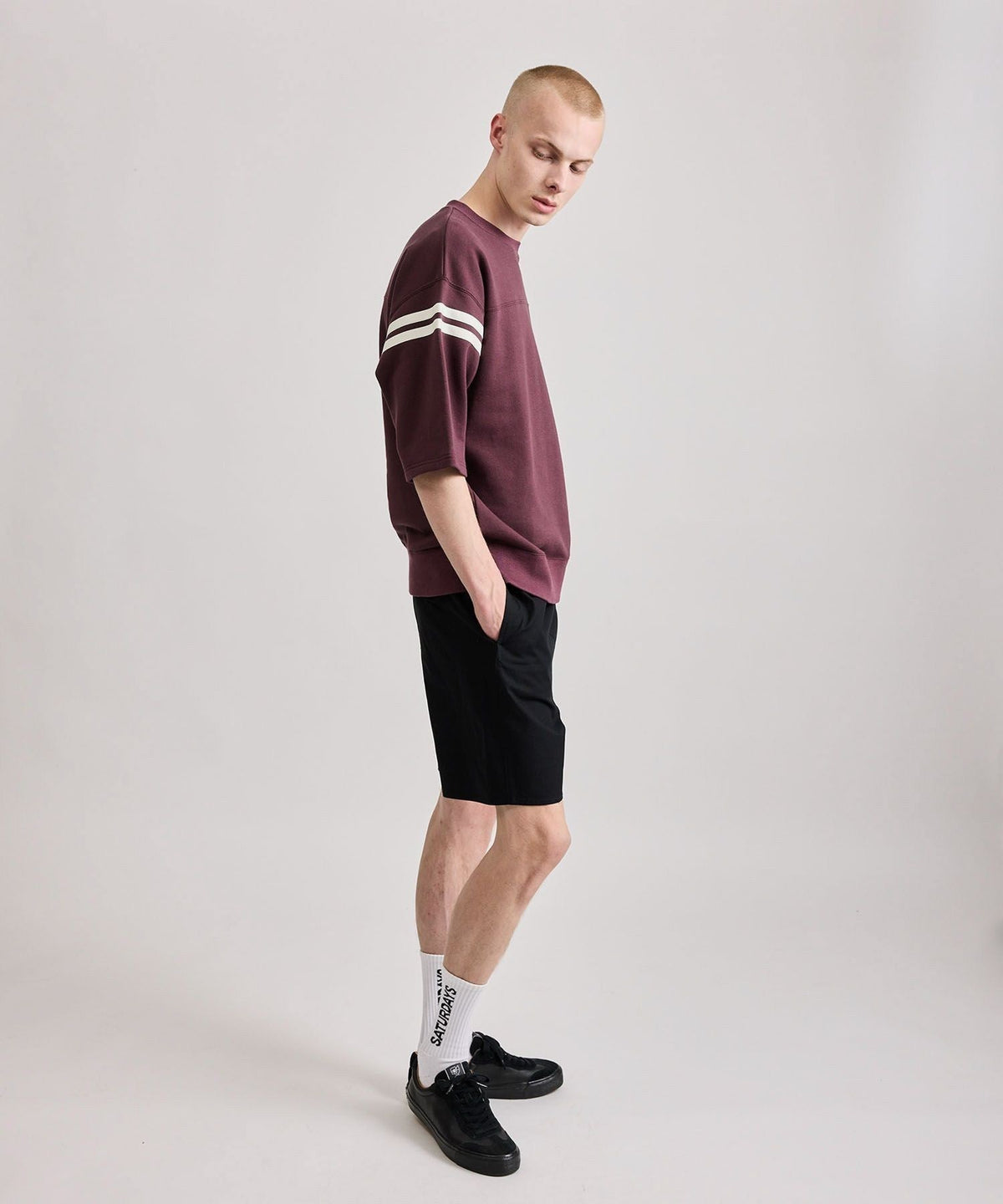 Striped Varsity 1/2 Sleeve Sweat