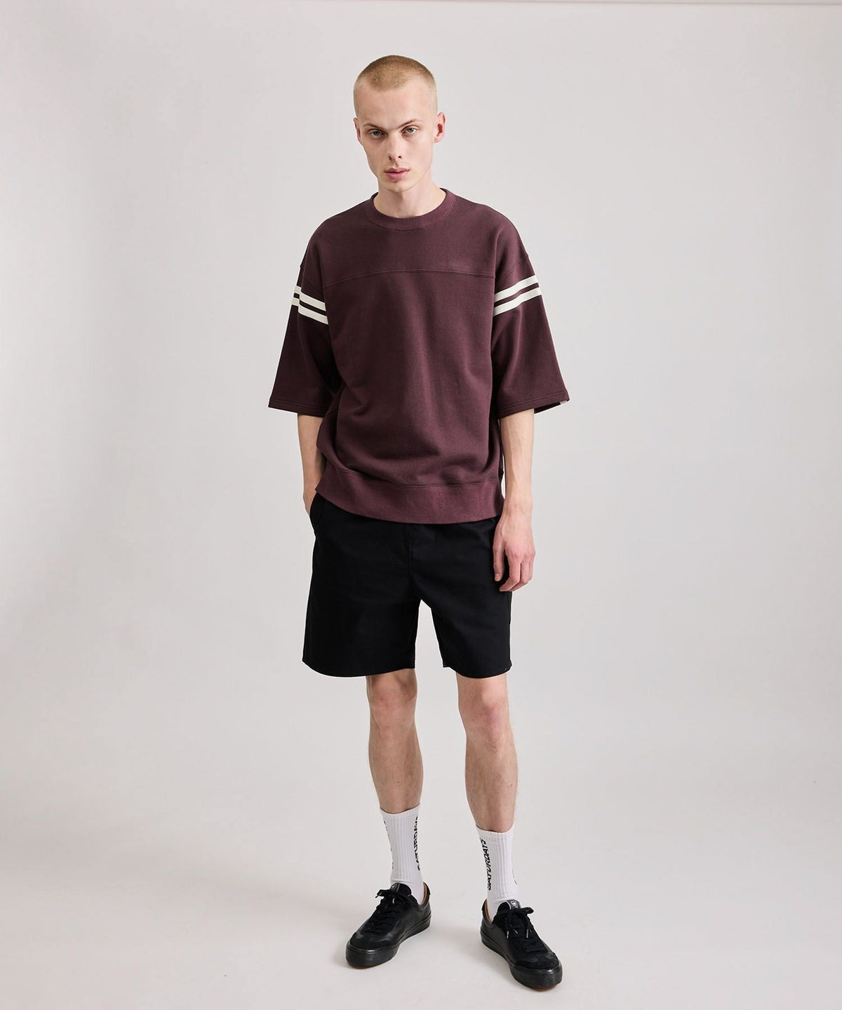 Striped Varsity 1/2 Sleeve Sweat