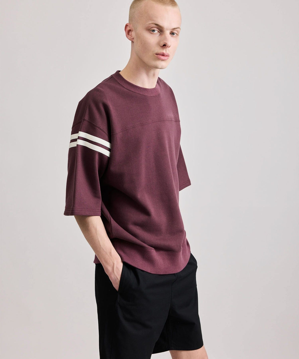 Striped Varsity 1/2 Sleeve Sweat