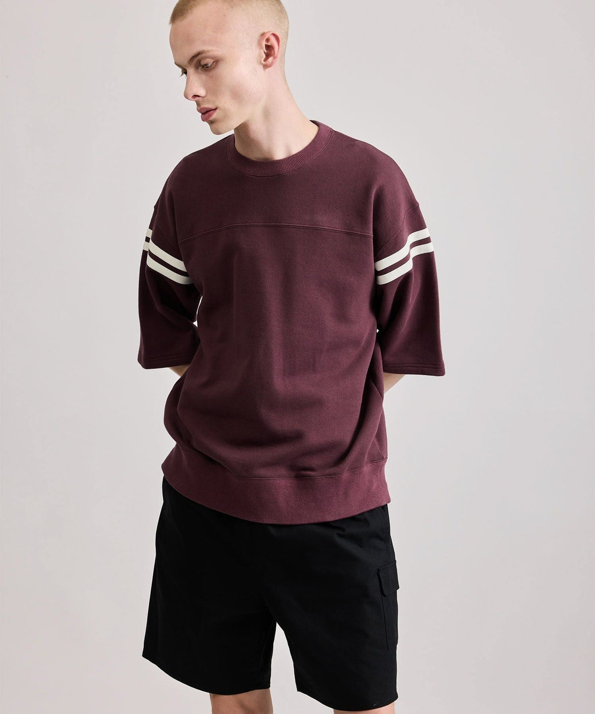 Striped Varsity 1/2 Sleeve Sweat