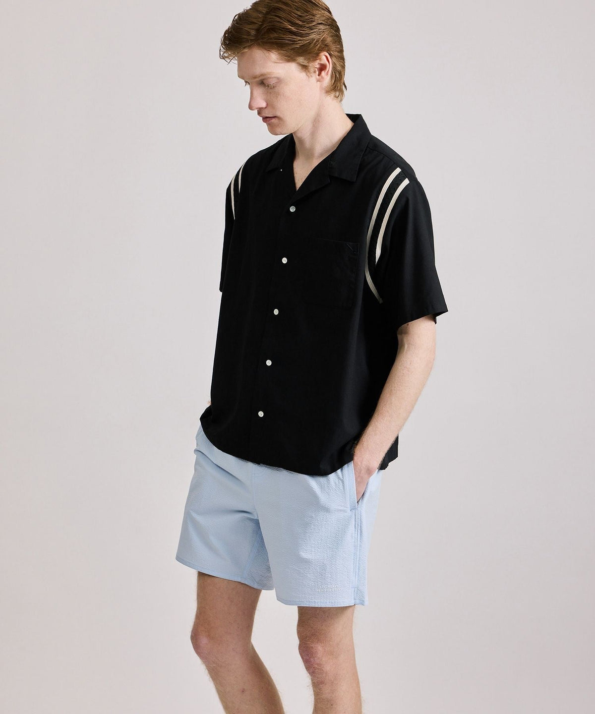 Timothy Seersucker Stripe Swim Short