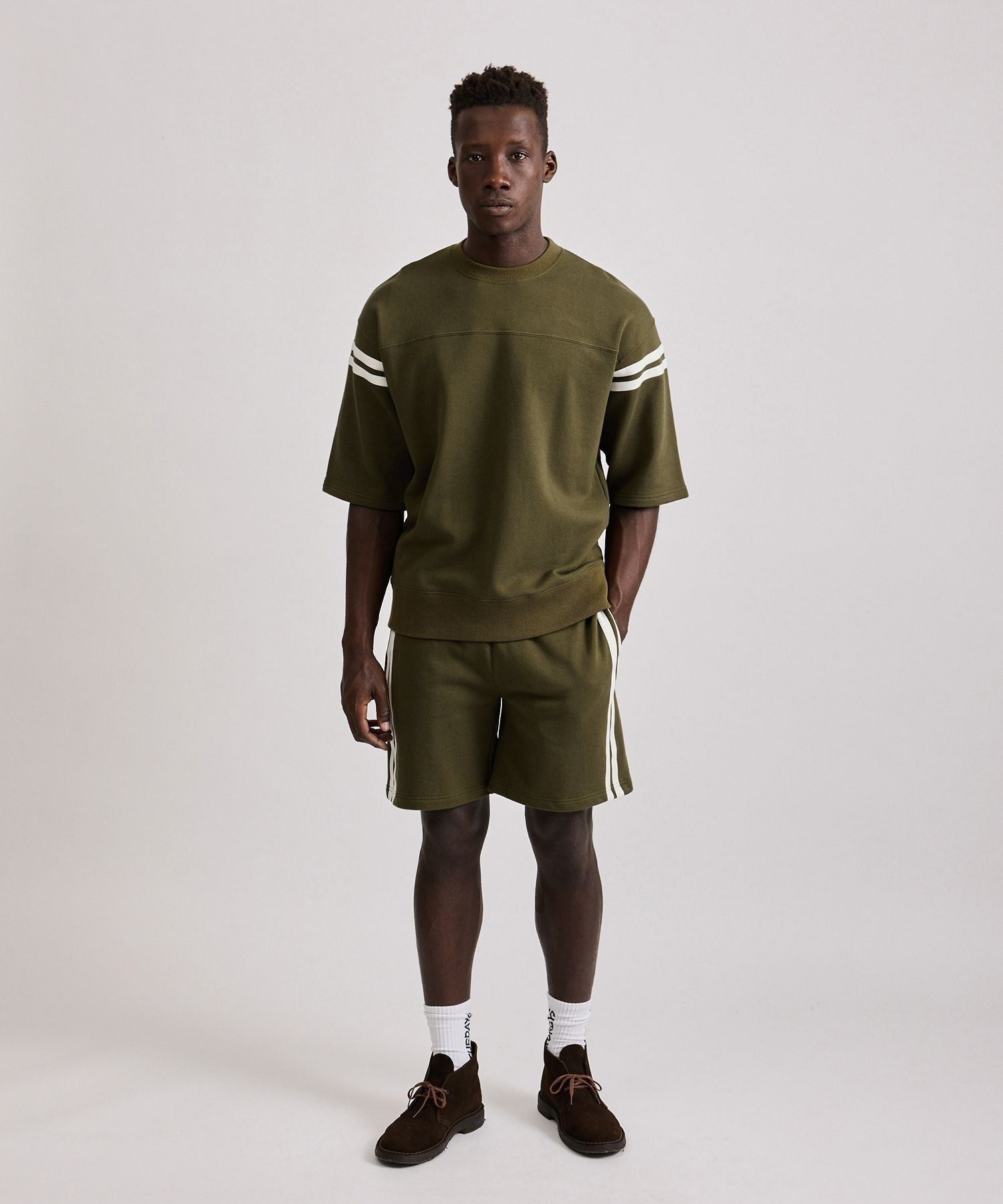 Varsity Striped Sweat Shorts