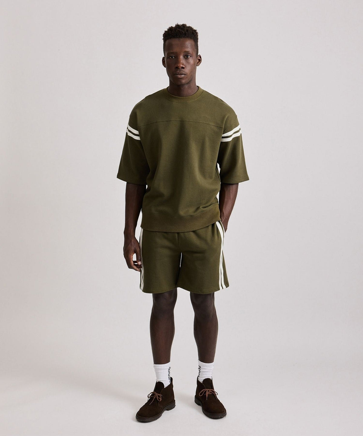 Varsity Striped Sweat Shorts