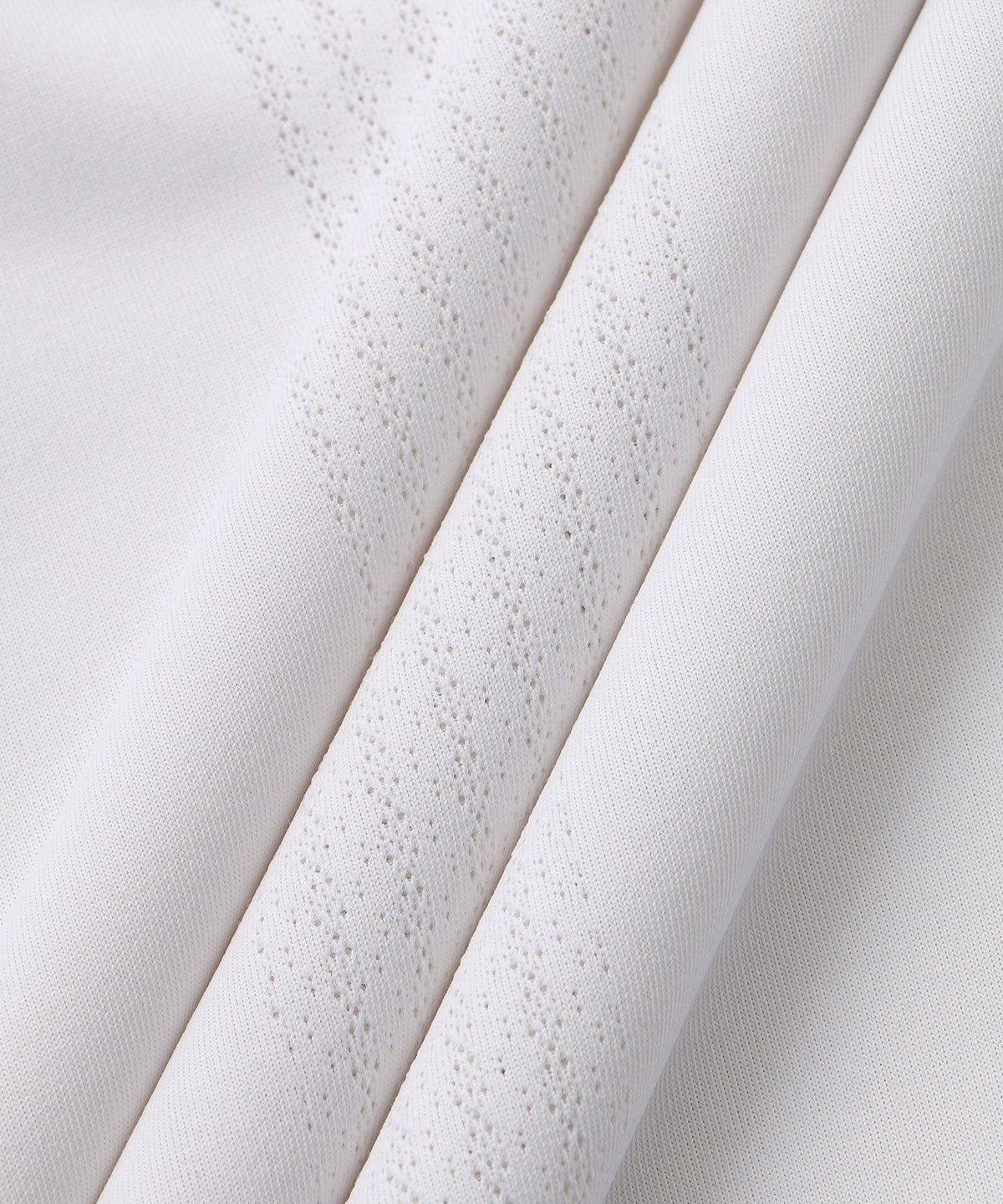 Mesh Jacquard SS Mock Neck