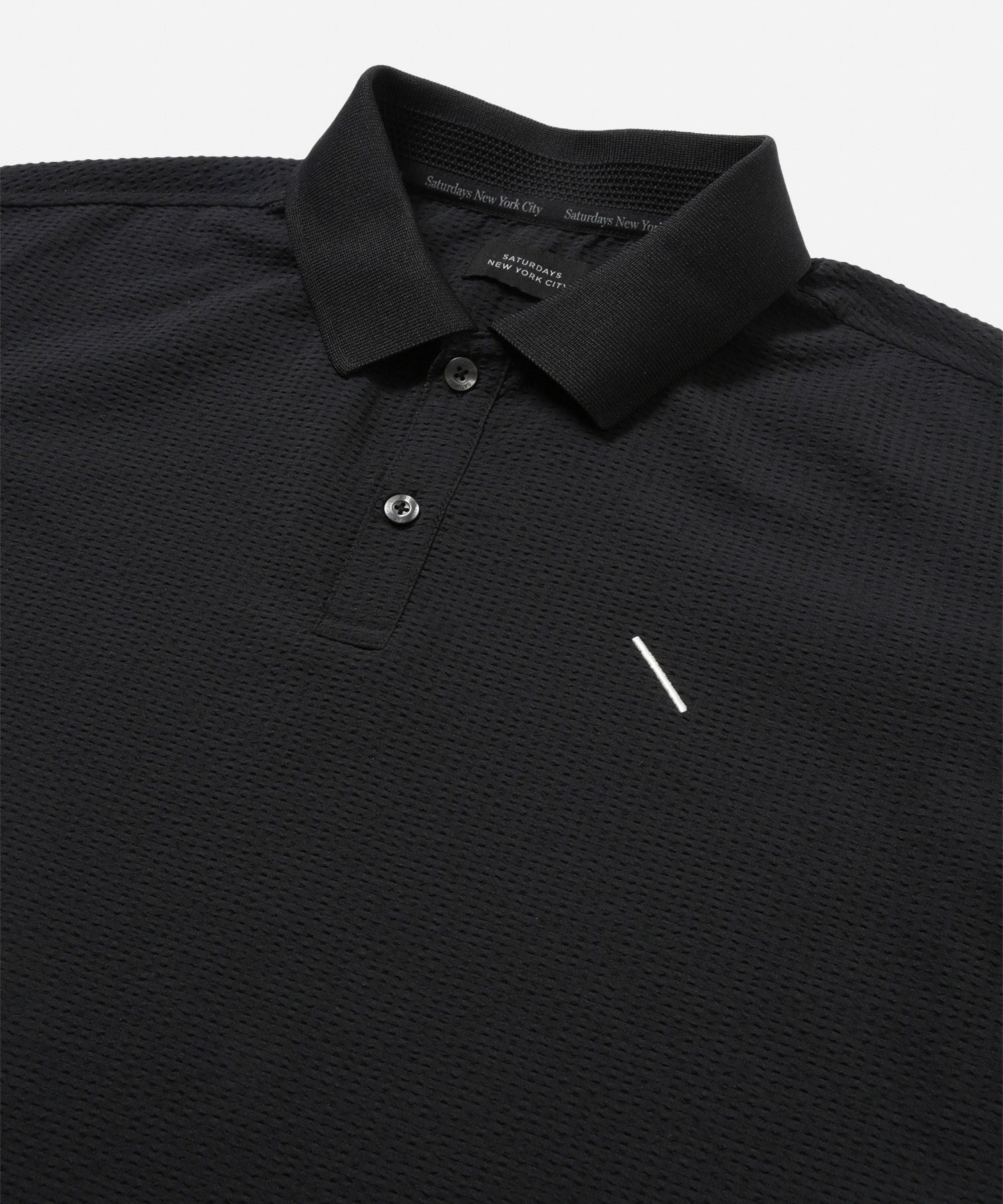 【定価4.6万/深水光太】NULLUS Seersucker Polo ブラック 定価4.6万/深水光太】NULLUS Seersucker Polo ブラック 【公式通販】