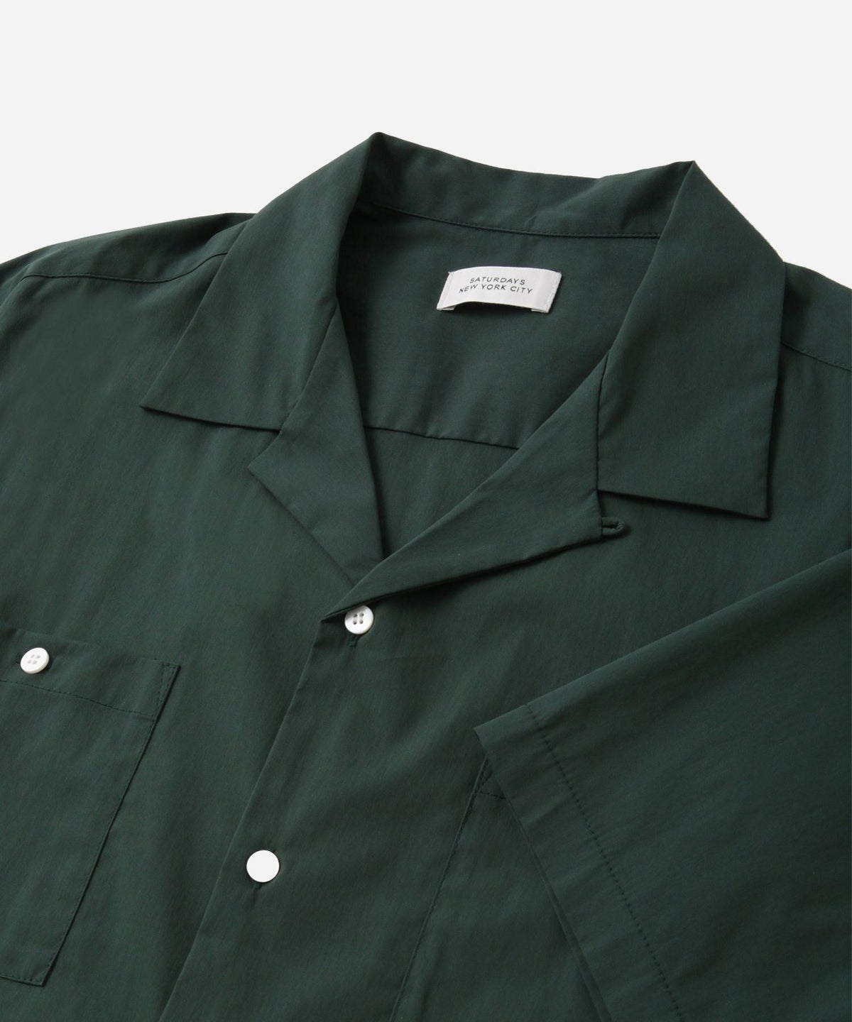 Canty Nylon Blend Open Collar SS Shirt
