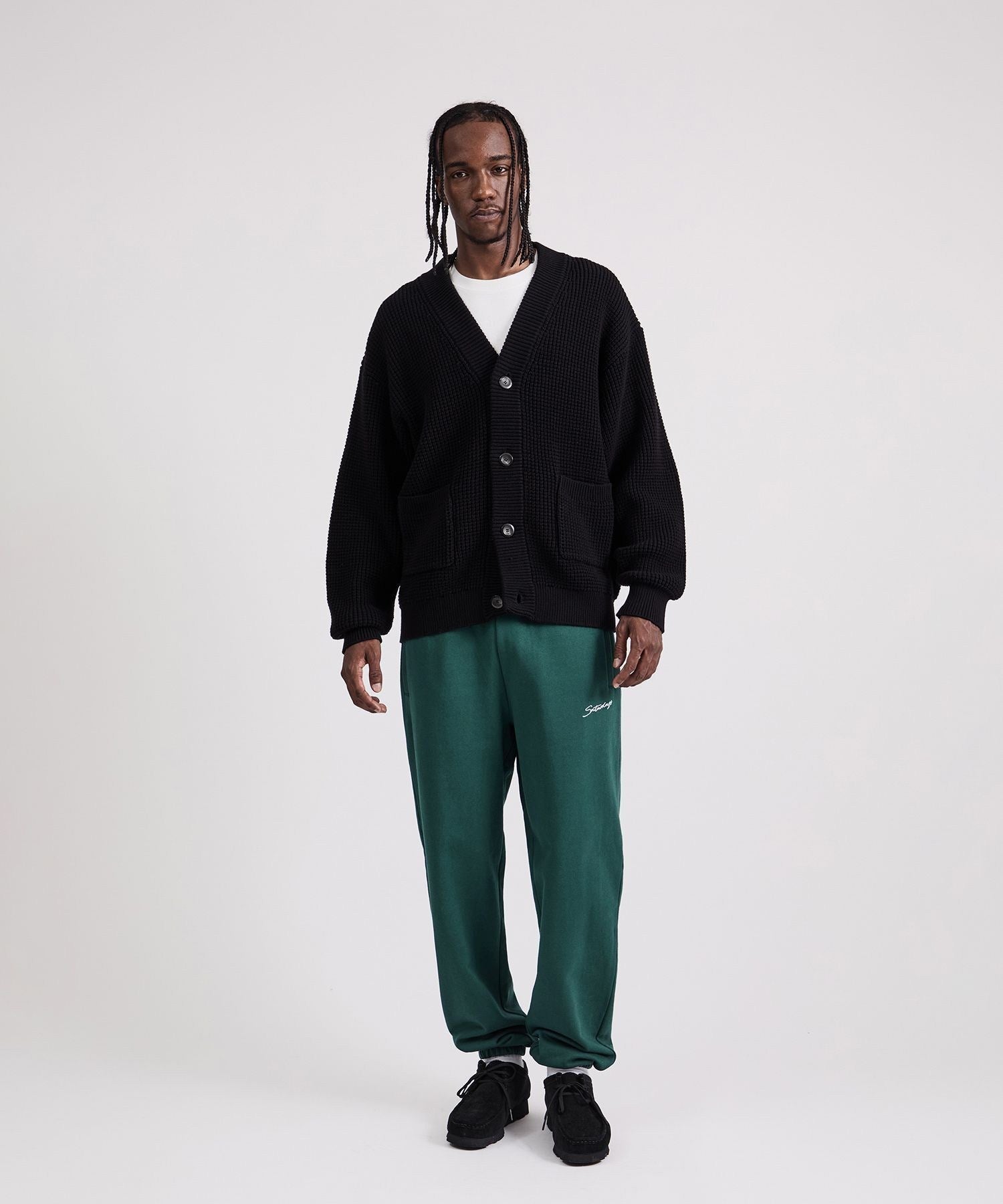 Michael Plaited Waffle Cardigan