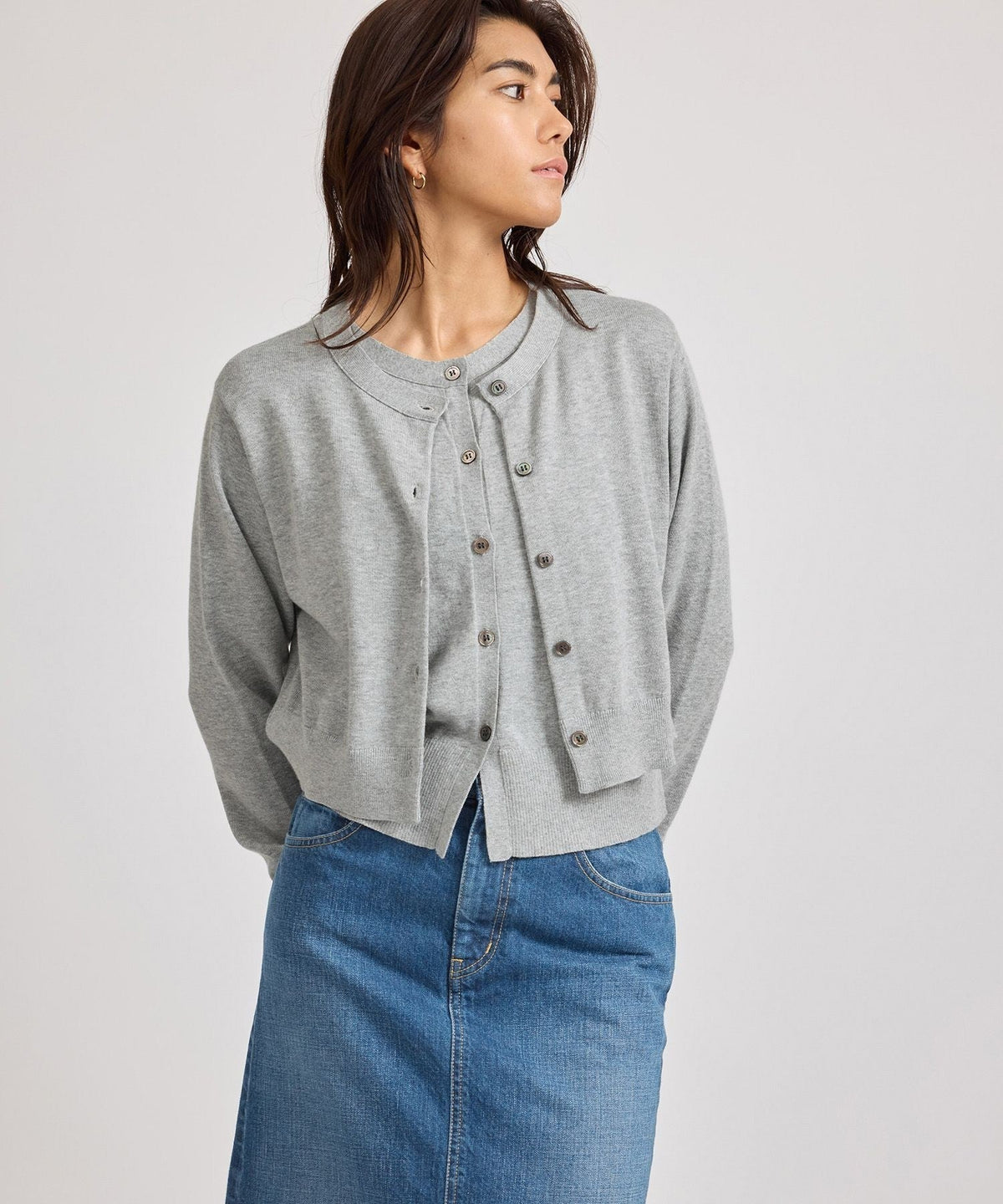 Halle Double Layer Cardigan  | WOMEN