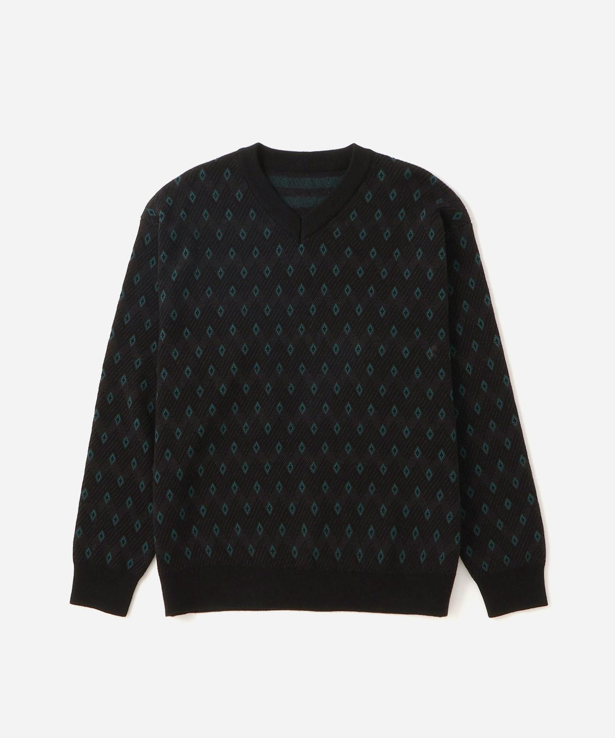 Charles Jacquard Vneck Sweater