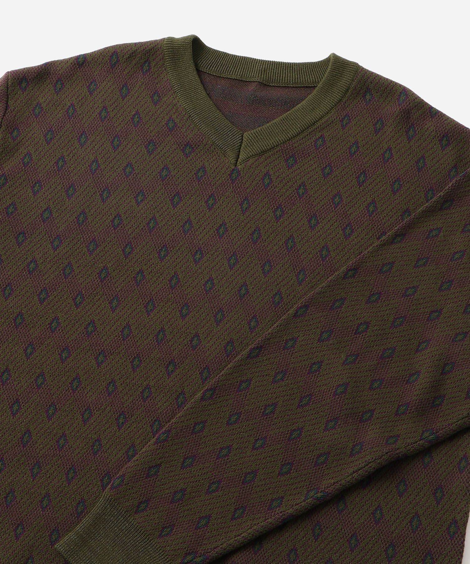 Charles Jacquard Vneck Sweater