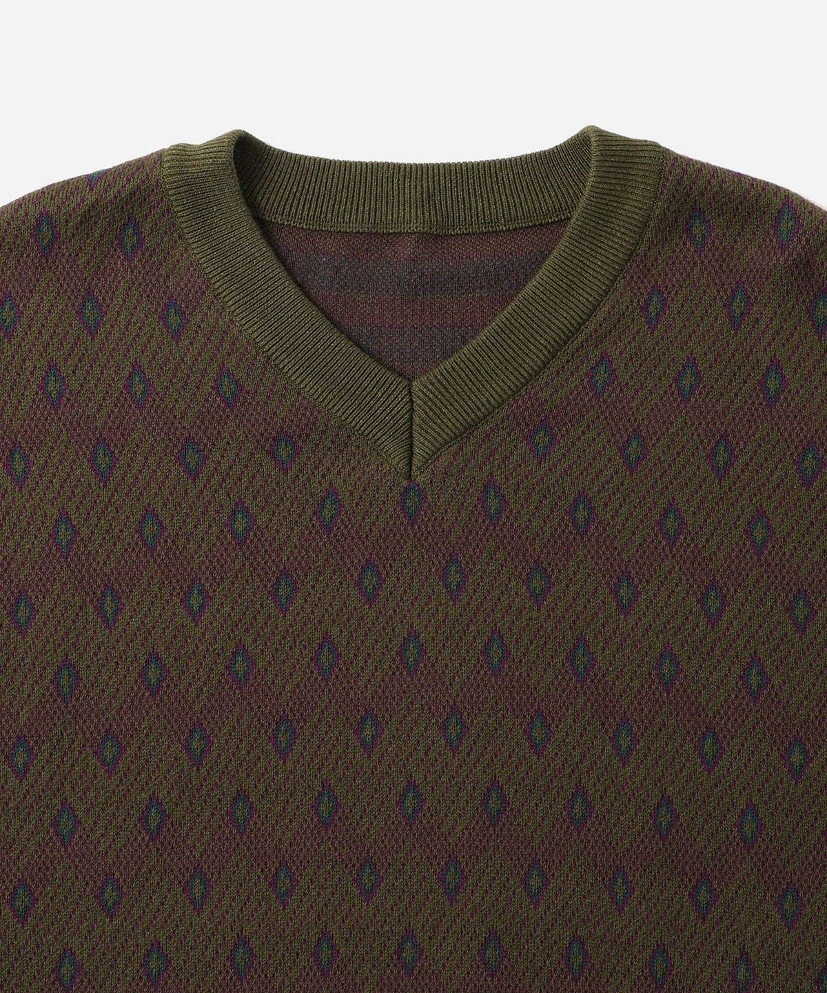 Charles Jacquard Vneck Sweater