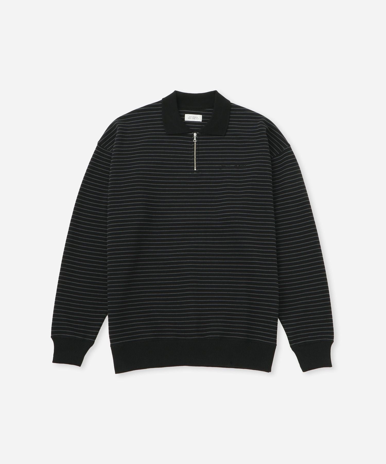 Ryo Stripe Half Zip Polo Sweatshirt
