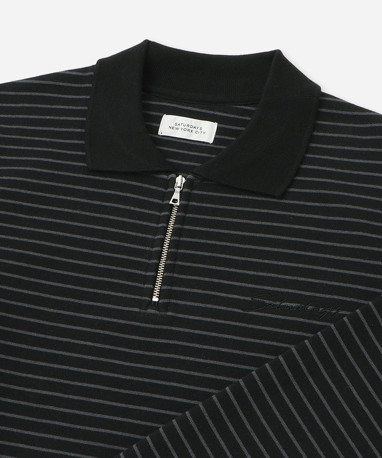 Ryo Stripe Half Zip Polo Sweatshirt