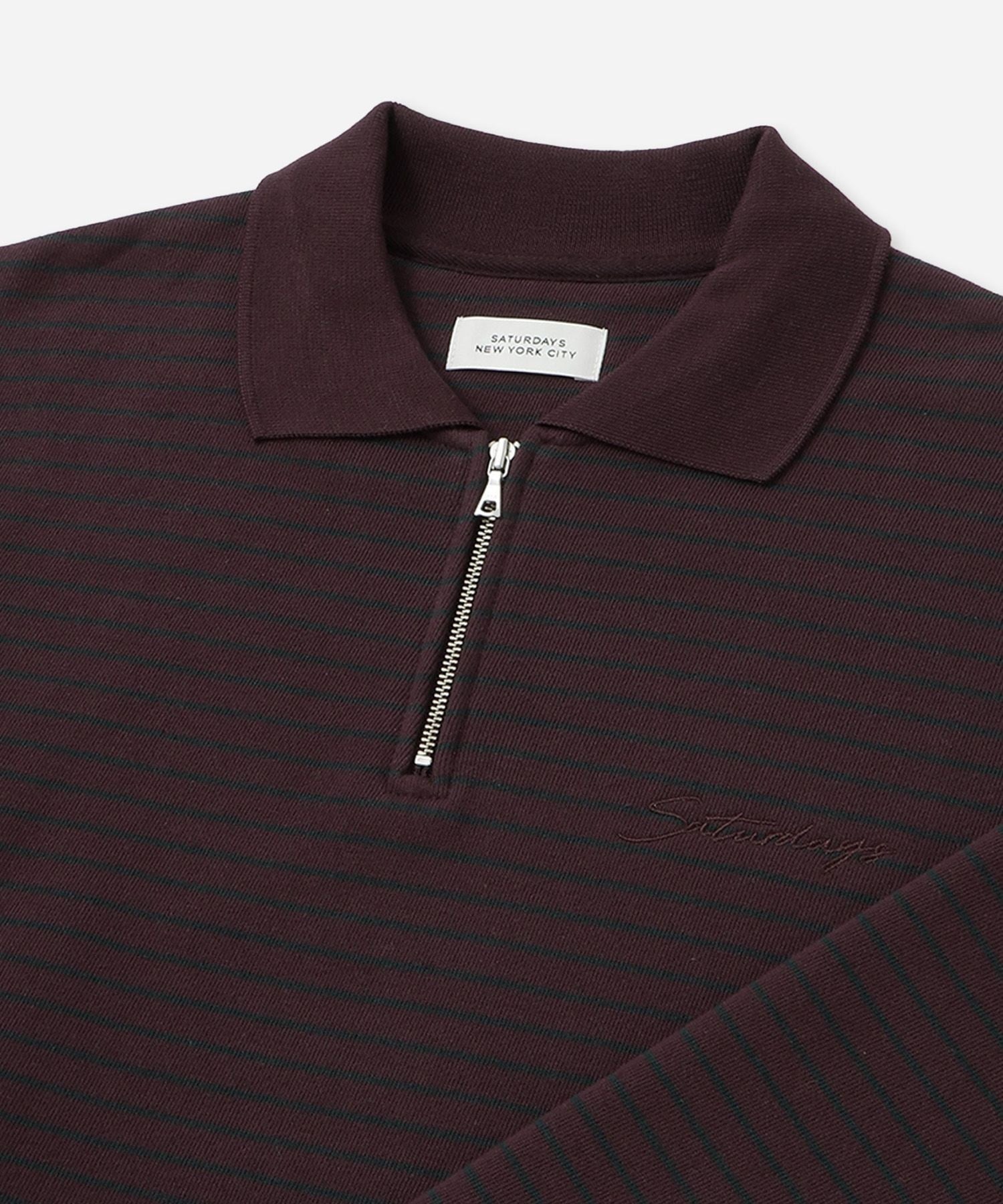 Ryo Stripe Half Zip Polo Sweatshirt