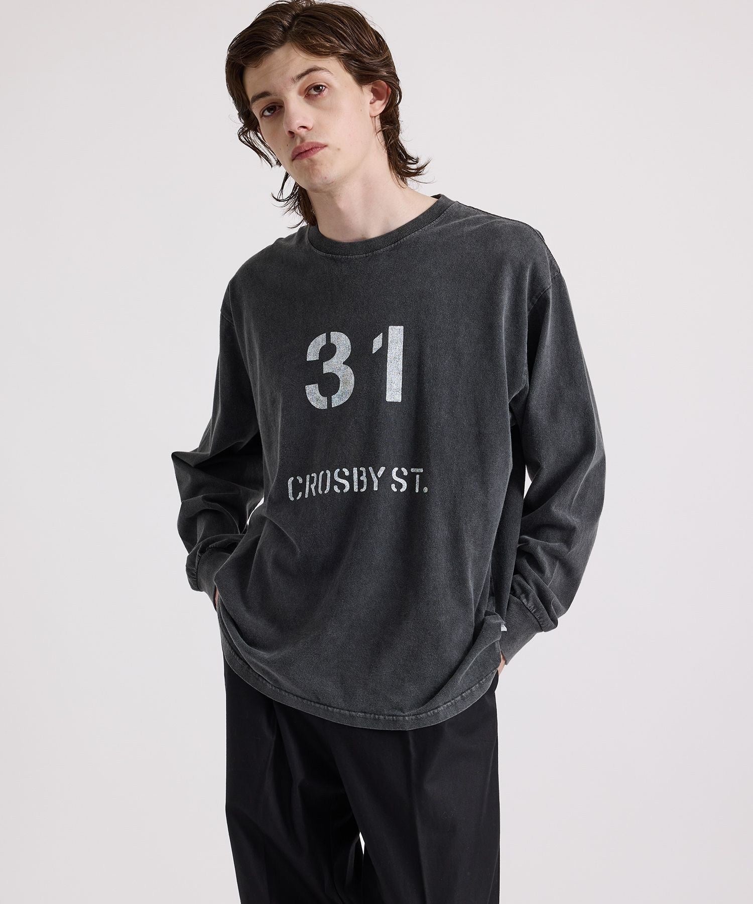 Crosby Stencil Print Relaxed LS Tee
