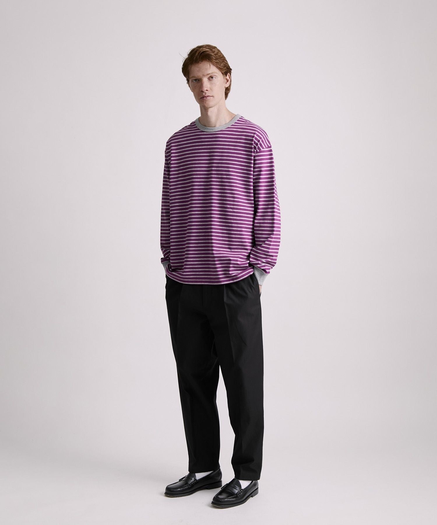 Striped Ringer Relaxed LS Tee