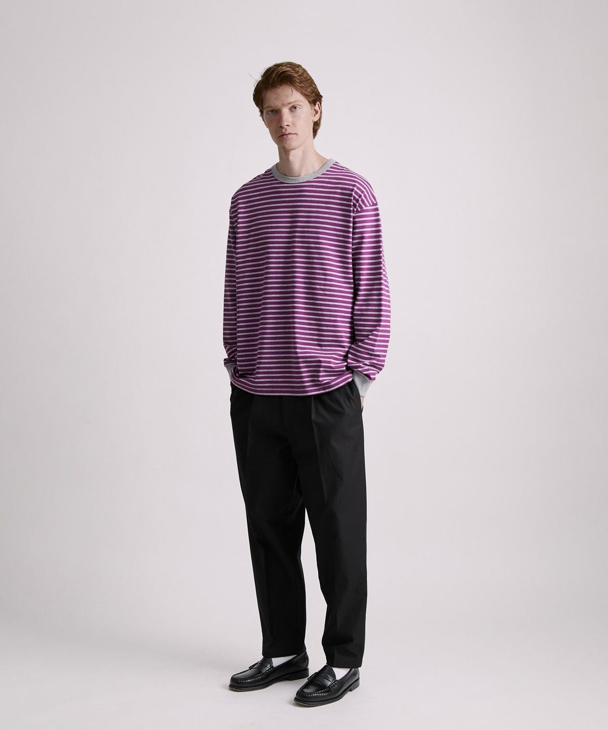 Striped Ringer Relaxed LS Tee