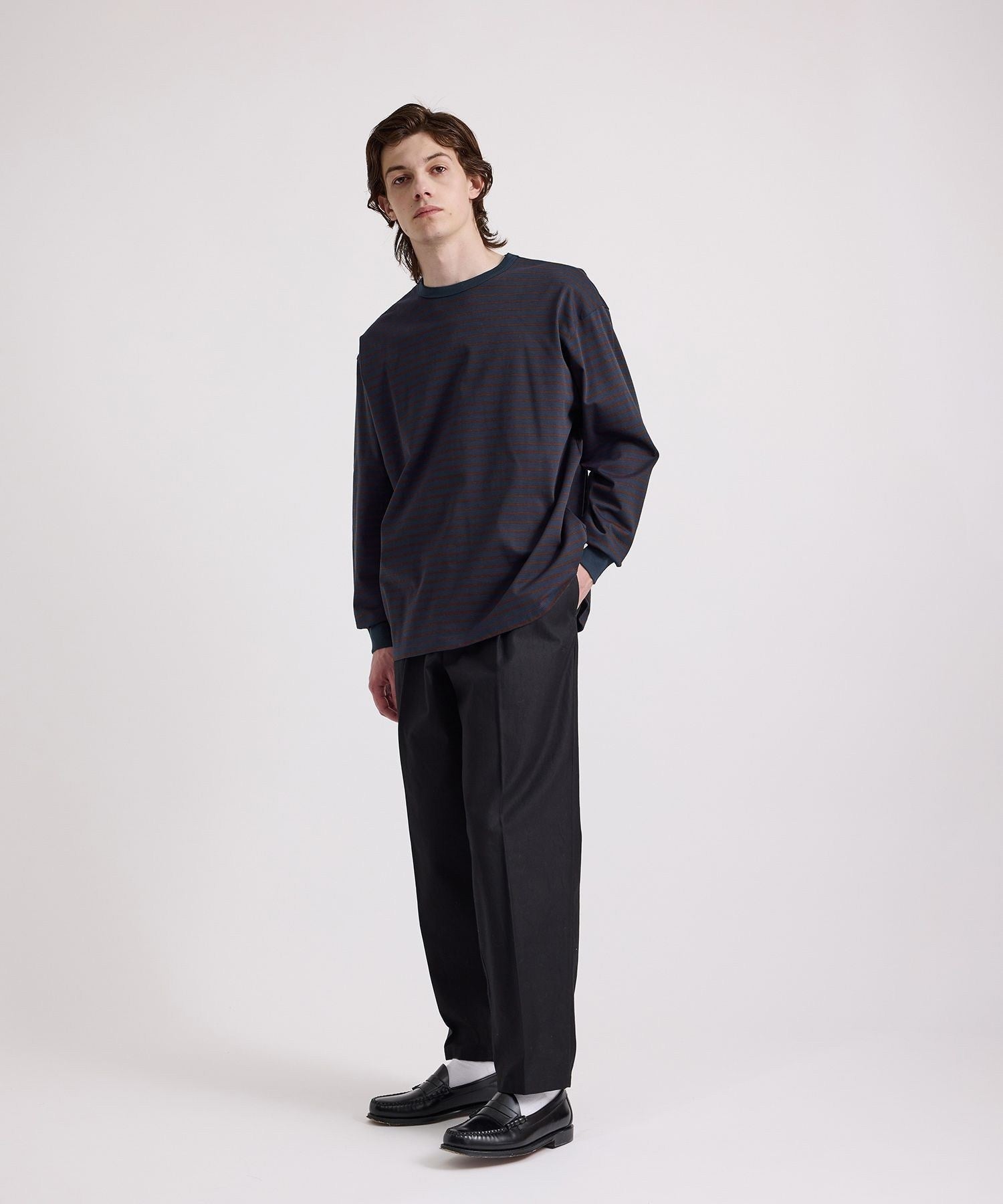 Striped Ringer Relaxed LS Tee