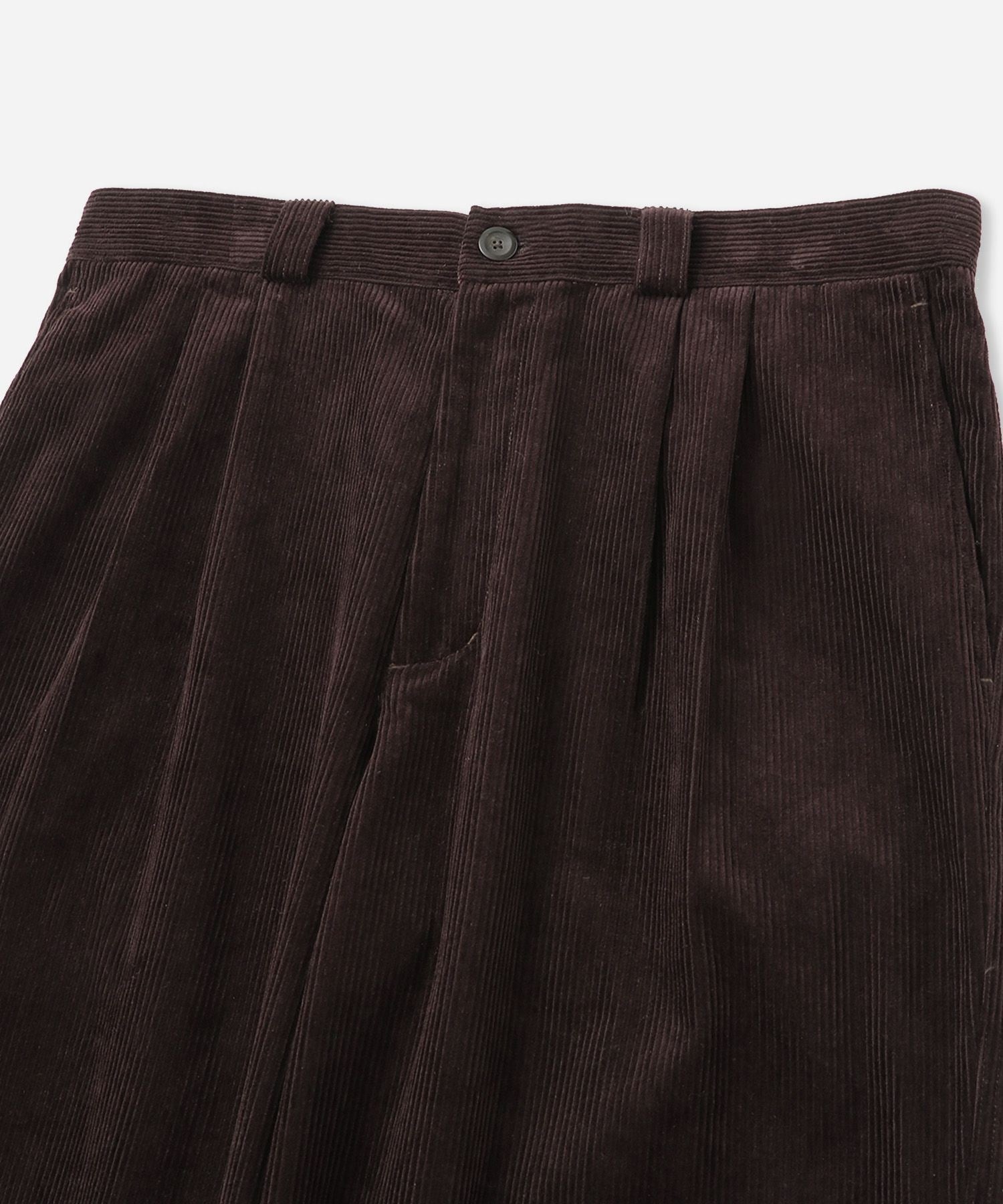 George Corduroy Wide Two Tuck Pants
