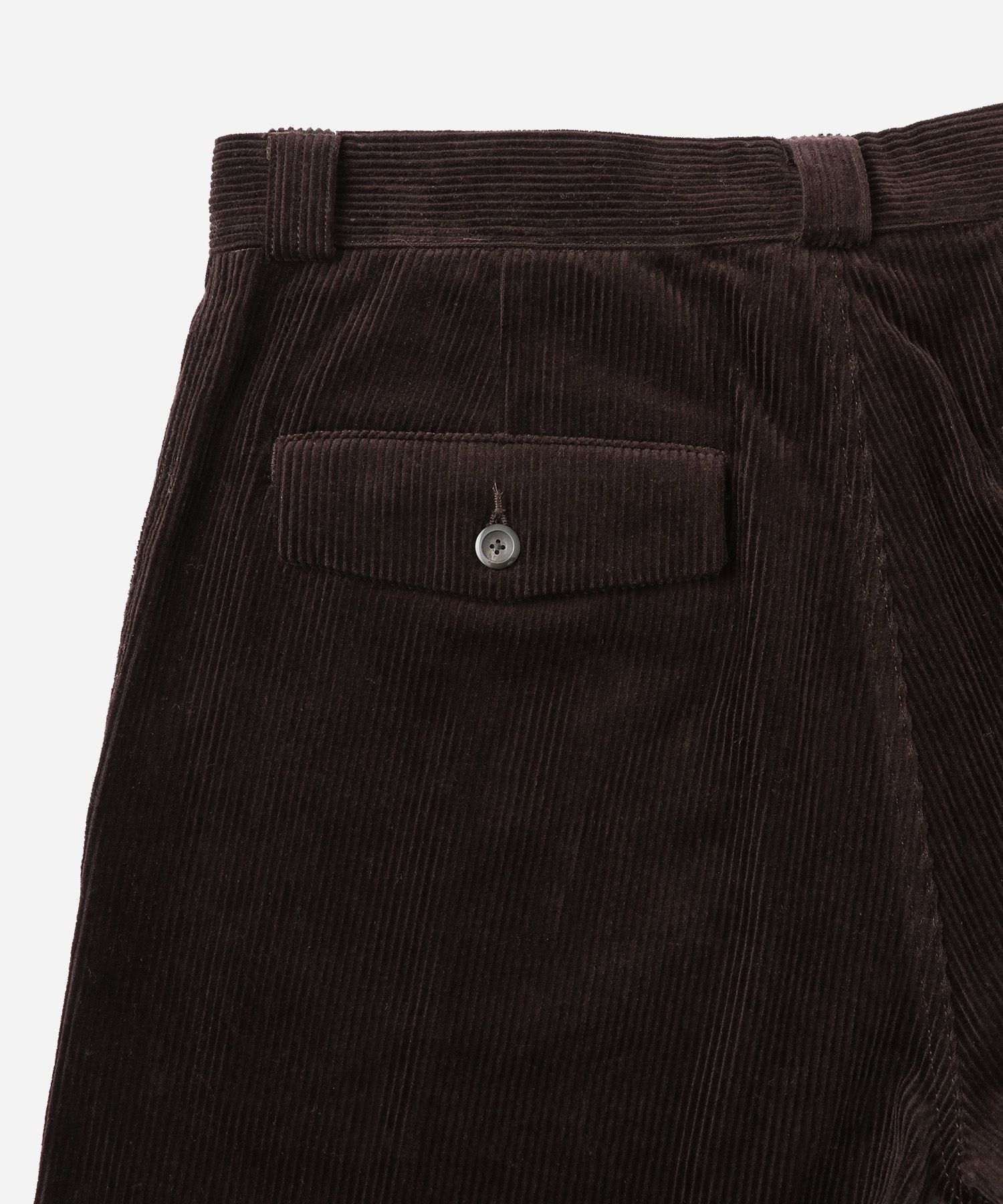 George Corduroy Wide Two Tuck Pants