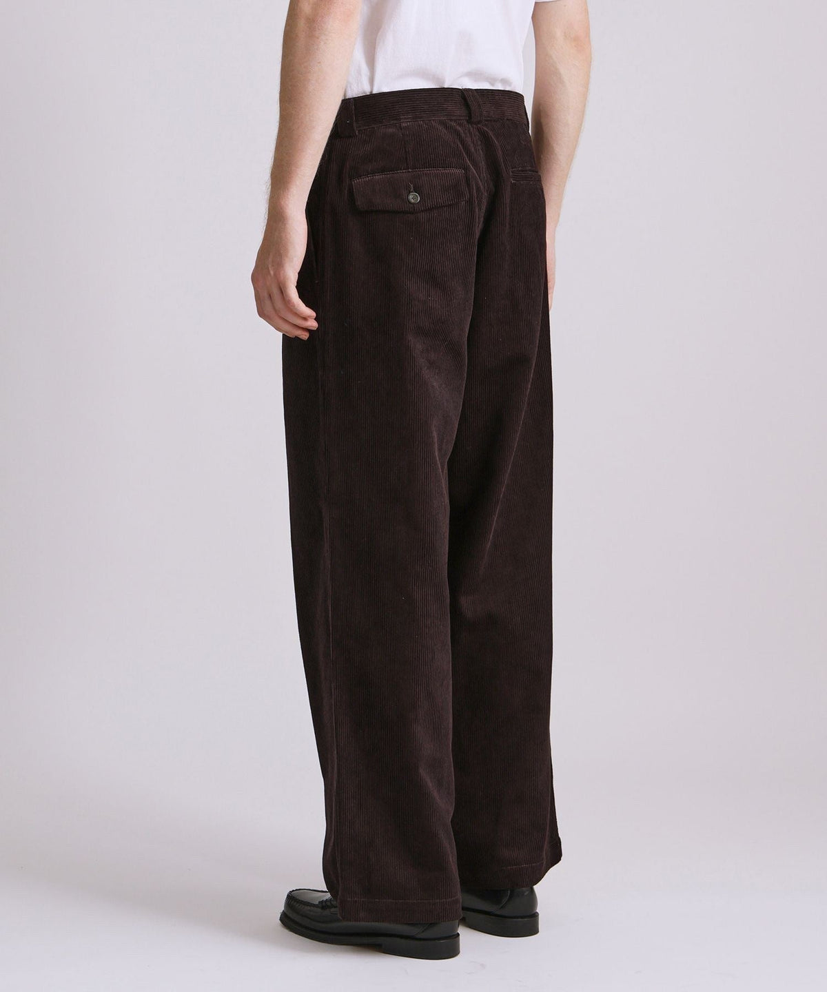George Corduroy Wide Two Tuck Pants