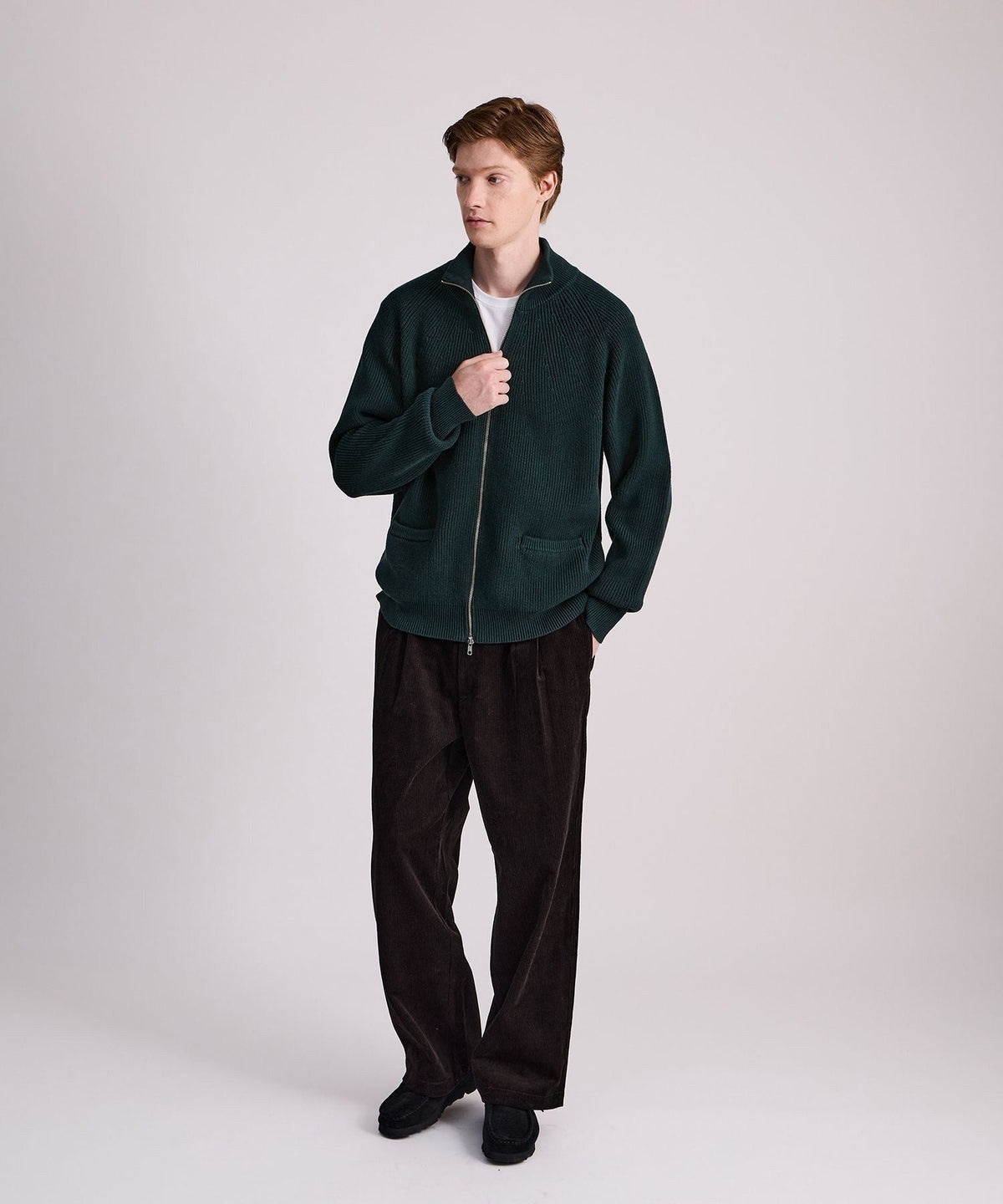 George Corduroy Wide Two Tuck Pants