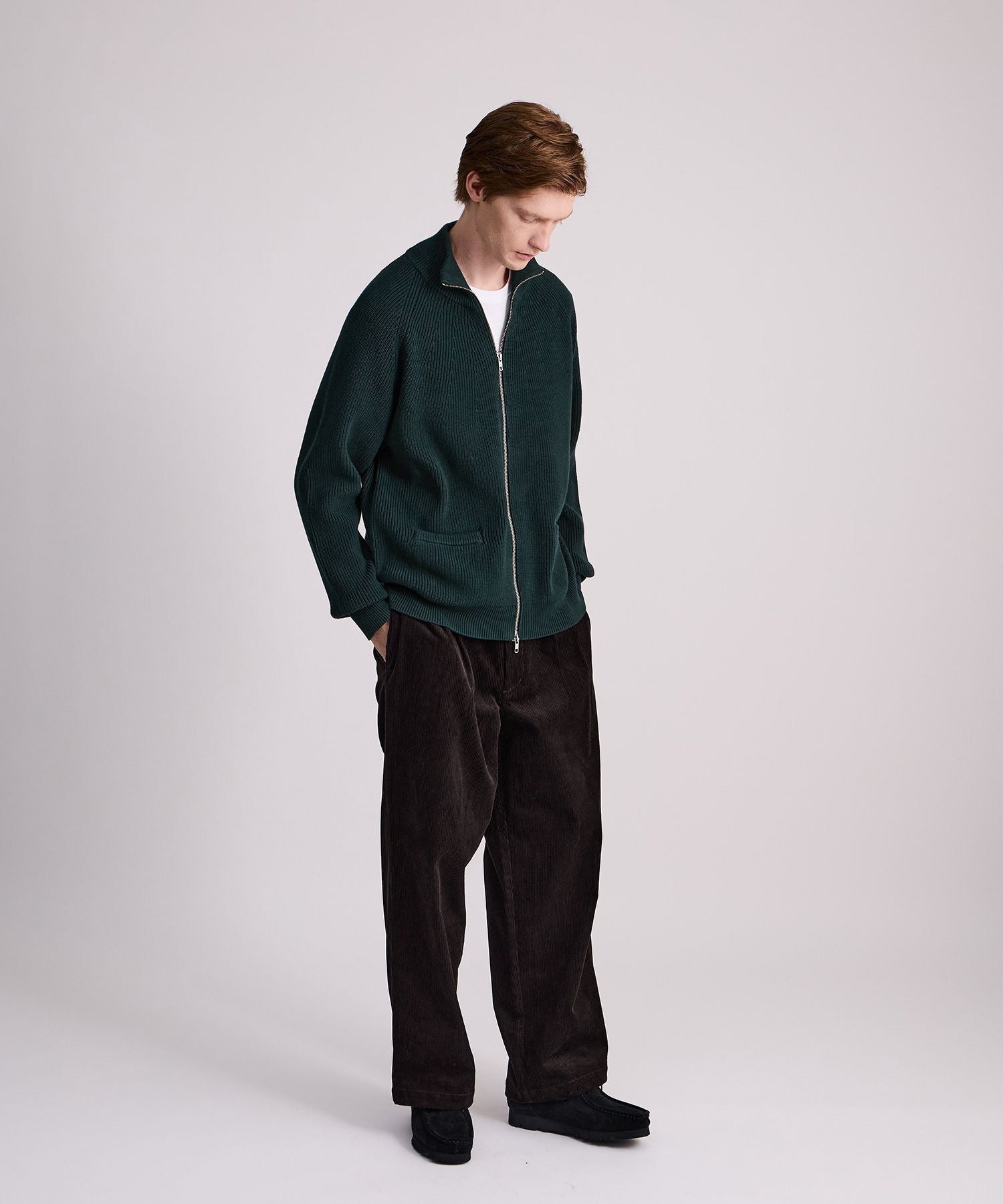 George Corduroy Wide Two Tuck Pants