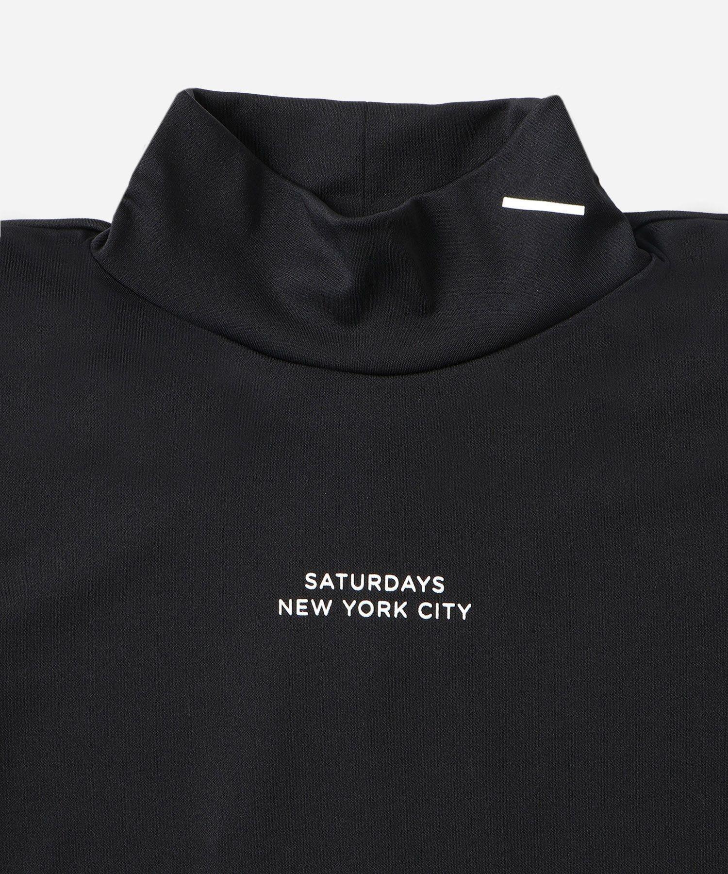 Saturdays NYC サタデーズニューヨークシティ　モックネック　シャツ メッシュジャカード モックネック半袖シャツ(半袖シャツ
