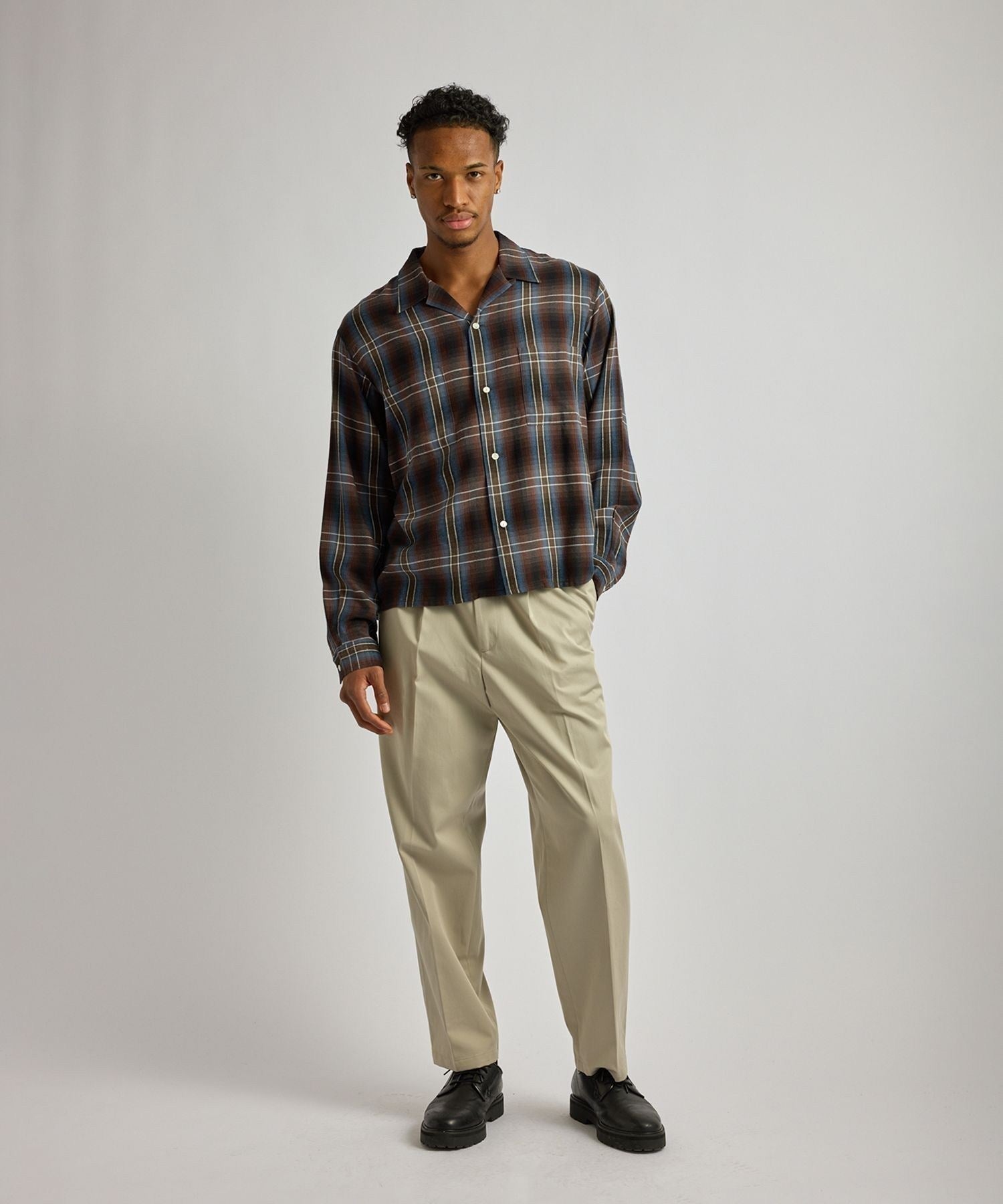 Marco Vintage Check LS Open Collar Shirt