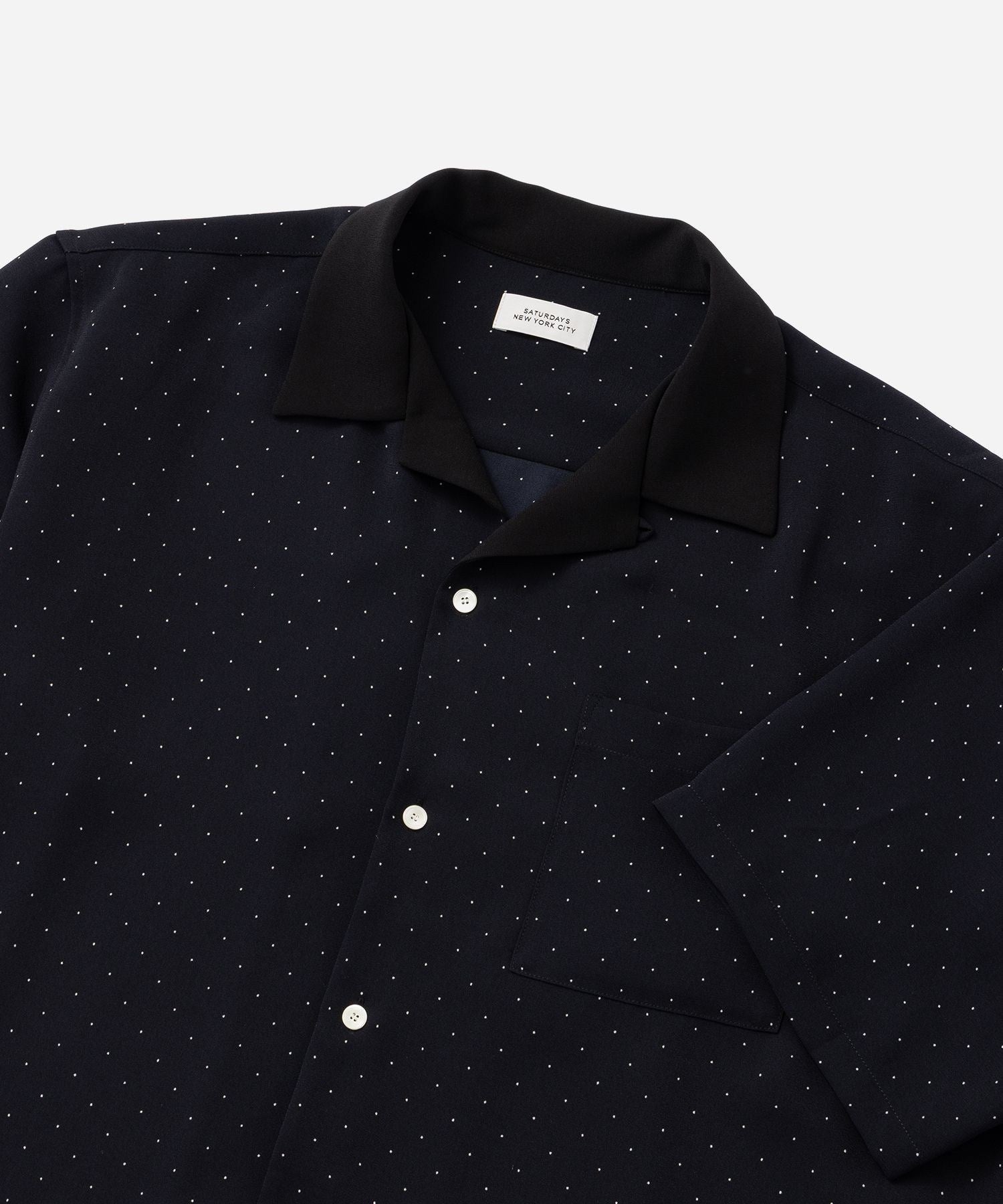 Hester Dot Print Open Collar SS Shirt