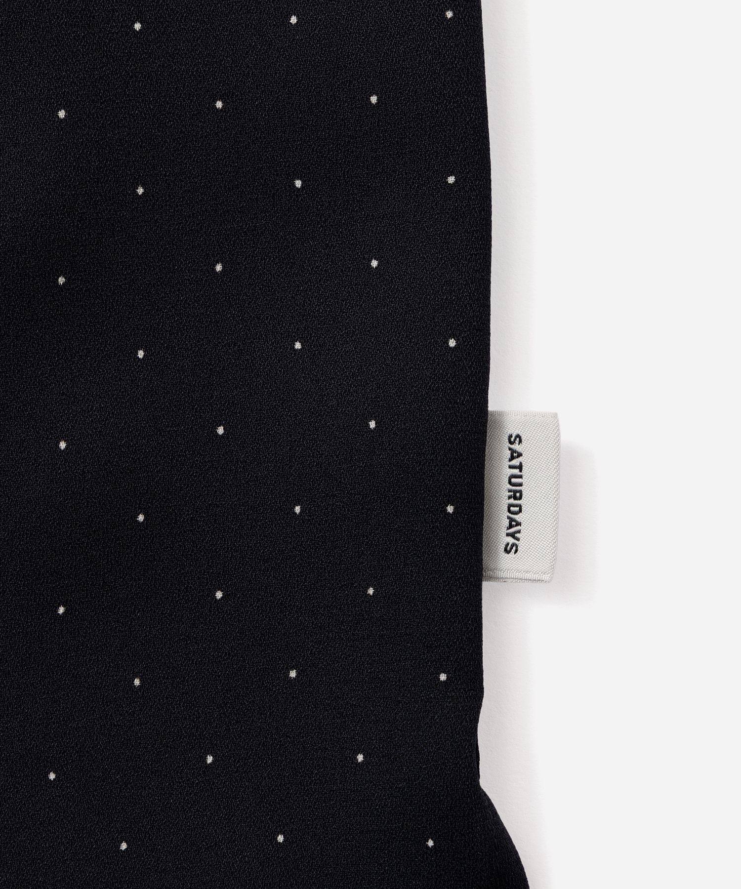 Hester Dot Print Open Collar SS Shirt